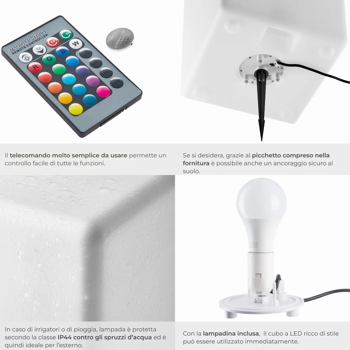 tectake® Cubo luminoso LED