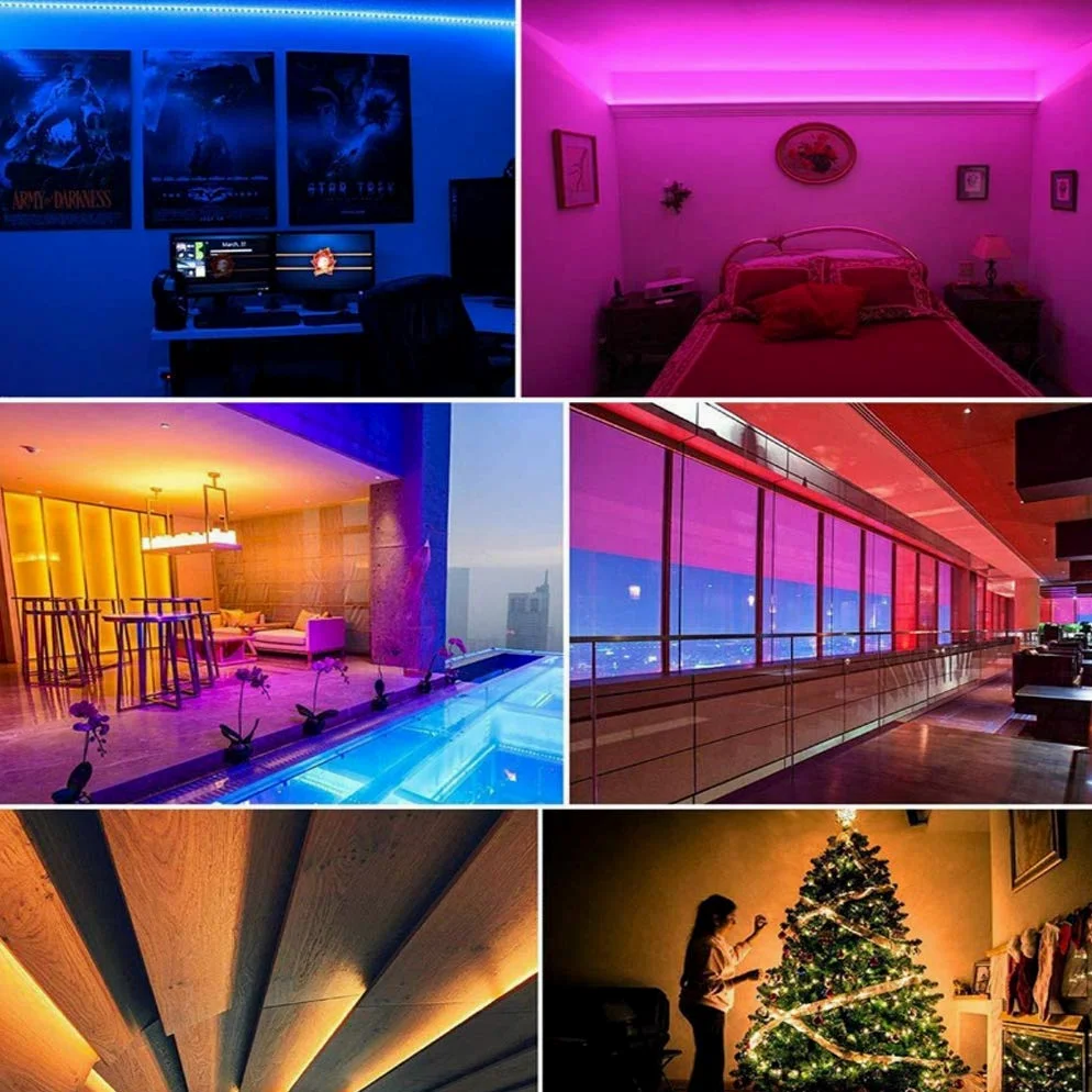 Striscia LED 5M, WiFi Luci LED Colorate Smart Phone Strisce LED Compatibile RGB SMD 5050 Musica SYNC LED Strip Controllo App E 24 Tasti Telecomando RF per Casa Cucina Festa TV Decorazione,20M
