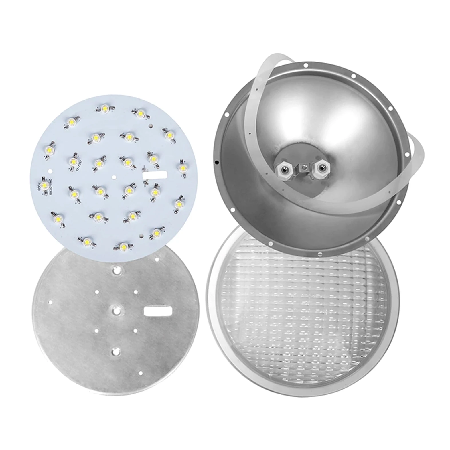 EDEDE Luci Piscina, Luci subacquee Colorate a LED Luci for Piscina Guscio in Acciaio Inossidabile Luci subacquee PAR56 Sorgente Luminosa Alternativa(Noir,PAR56H 18W)