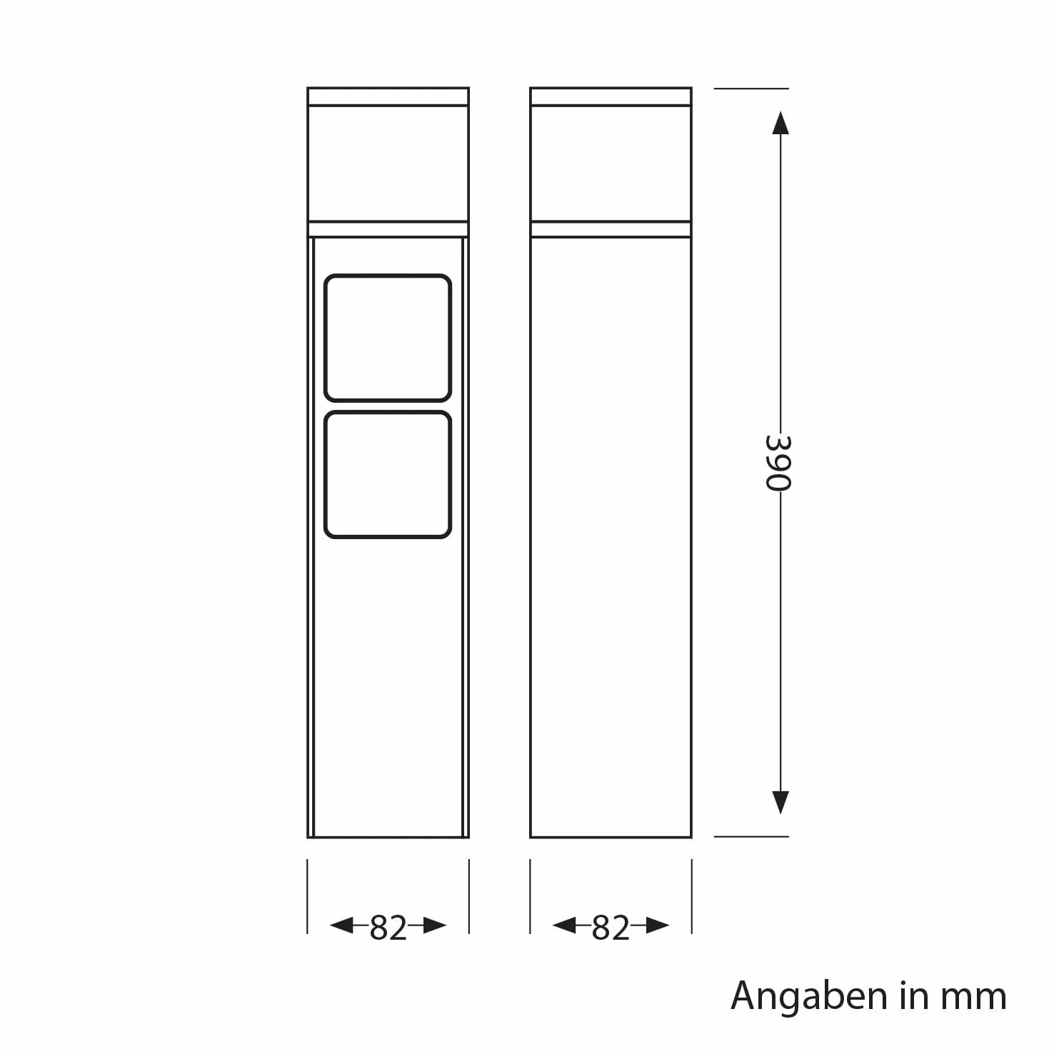 ledscom.de Bollard light PODEL per esterni, Smart Home, 39cm, antracite, 2 prese, incl. lampadina G9, 596lm, bianco