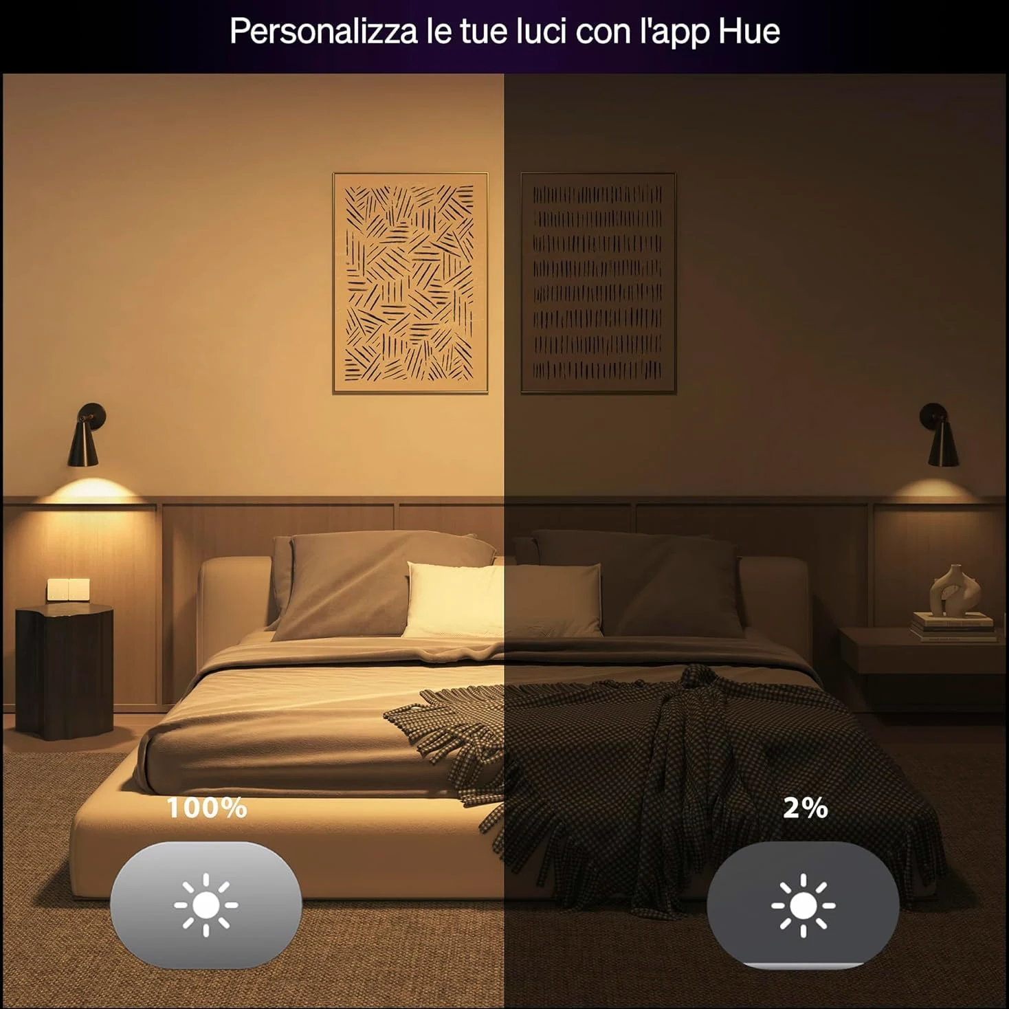 Philips Hue Essential Smart LED GU10 (Confezione da 4), Lampadina smart con luce bianca e colorata, Lampadina intelligente 4.7 W, Luce smart compatibile con Alexa, Google Assistant e Apple Home