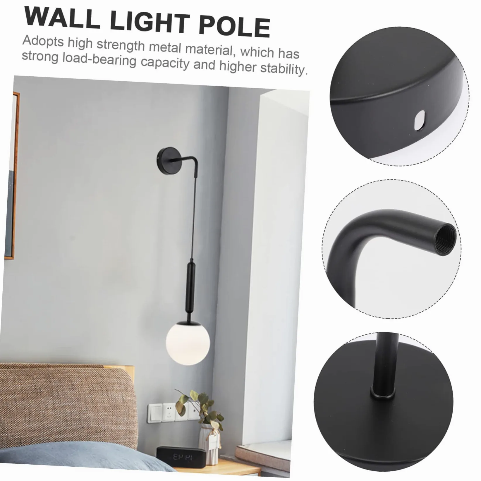 Housoutil 2 Set Accessori Per Lampade Parete Supporto Per Tubo Dell'Acqua Stand Appeso Lampadario Appeso Applique Parete Luce Staffa Del Basamento Lampada Stand Supporto Della