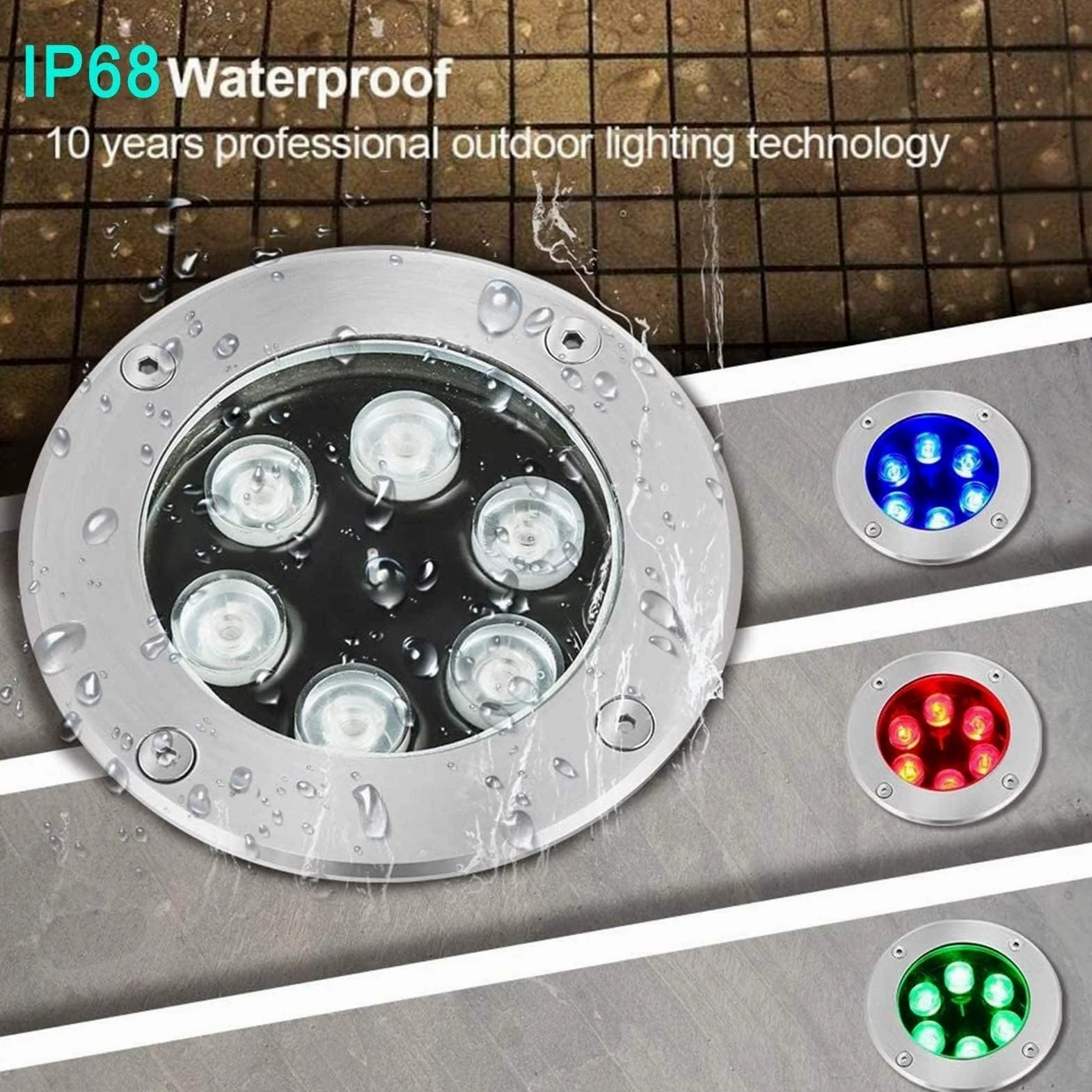 2PCS Faretto Subacqueo Incasso - RGB Faretti Per Piscina, Faretto Da Incasso Con Telecomando RF Impermeabile IP68, Faretto Da Giardino In Acciaio Inossidabile, Per Terrazza Con Laghetto(12V,3W)