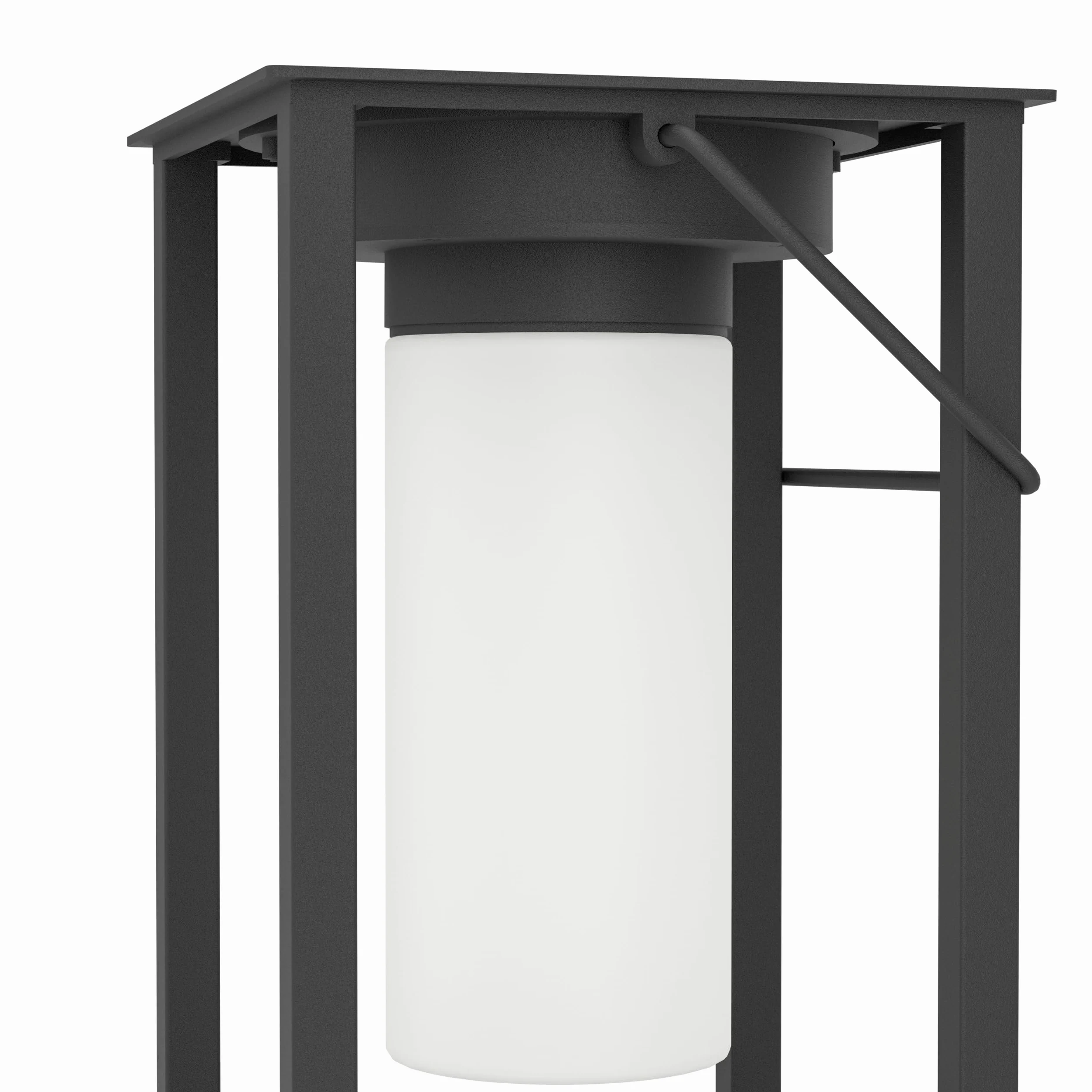 Eglo Lampada a LED da tavolo Usigni, lampada a energia solare per esterni, decorazione per balcone e patio, luce per giardino, lanterna a energia solare in plastica nera, IP44