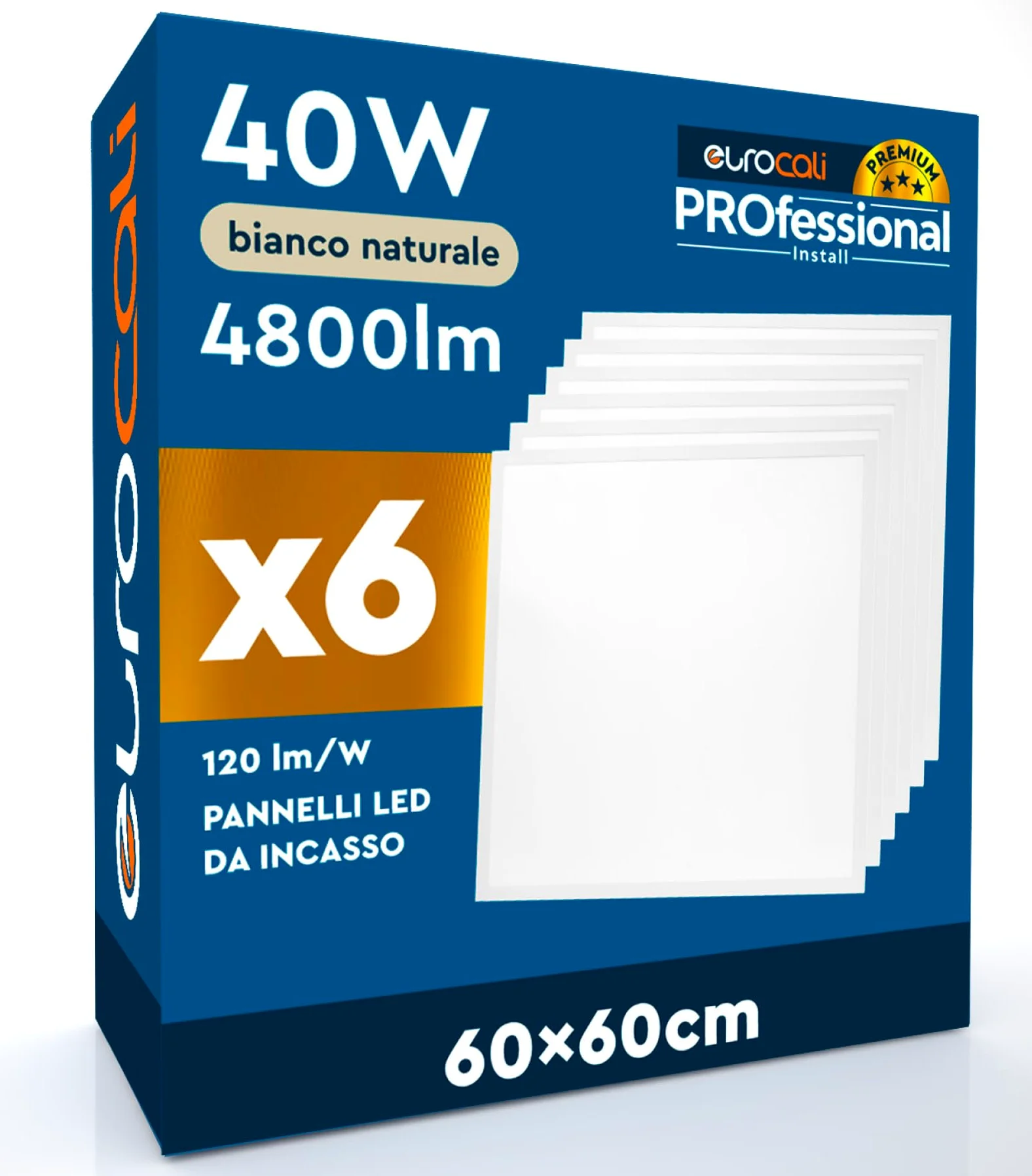 6 Pannelli LED 60x60 40W Quadrati da Incasso Chip CREE 4800 lumen Driver Starsense Garanzia 6 Anni - Luce Naturale 4000K - Plafoniera da Ufficio Alta Luminosità 120 lm/W da Soffitto e Controsoffitti