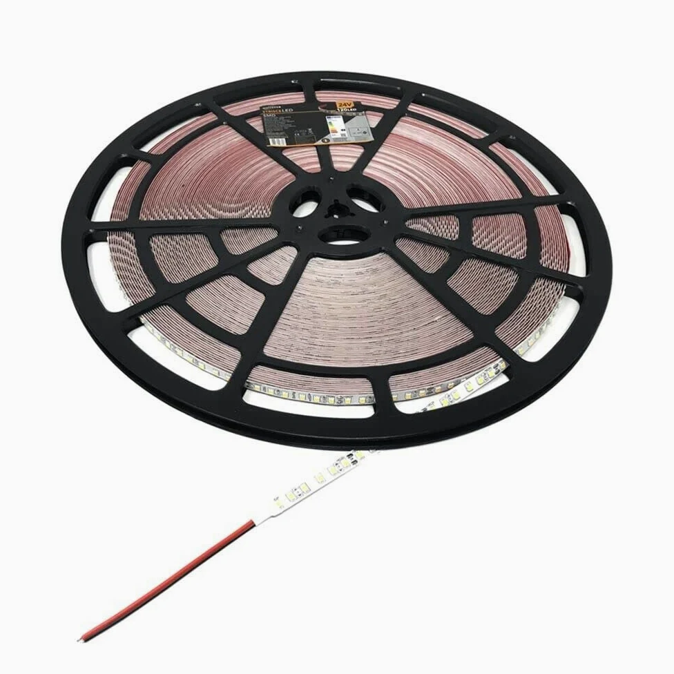 STRISCIA LED LUCE CALDA 3000K STRIP ADESIVA 50 MT 24V BOBINA 6000 SMD 2835