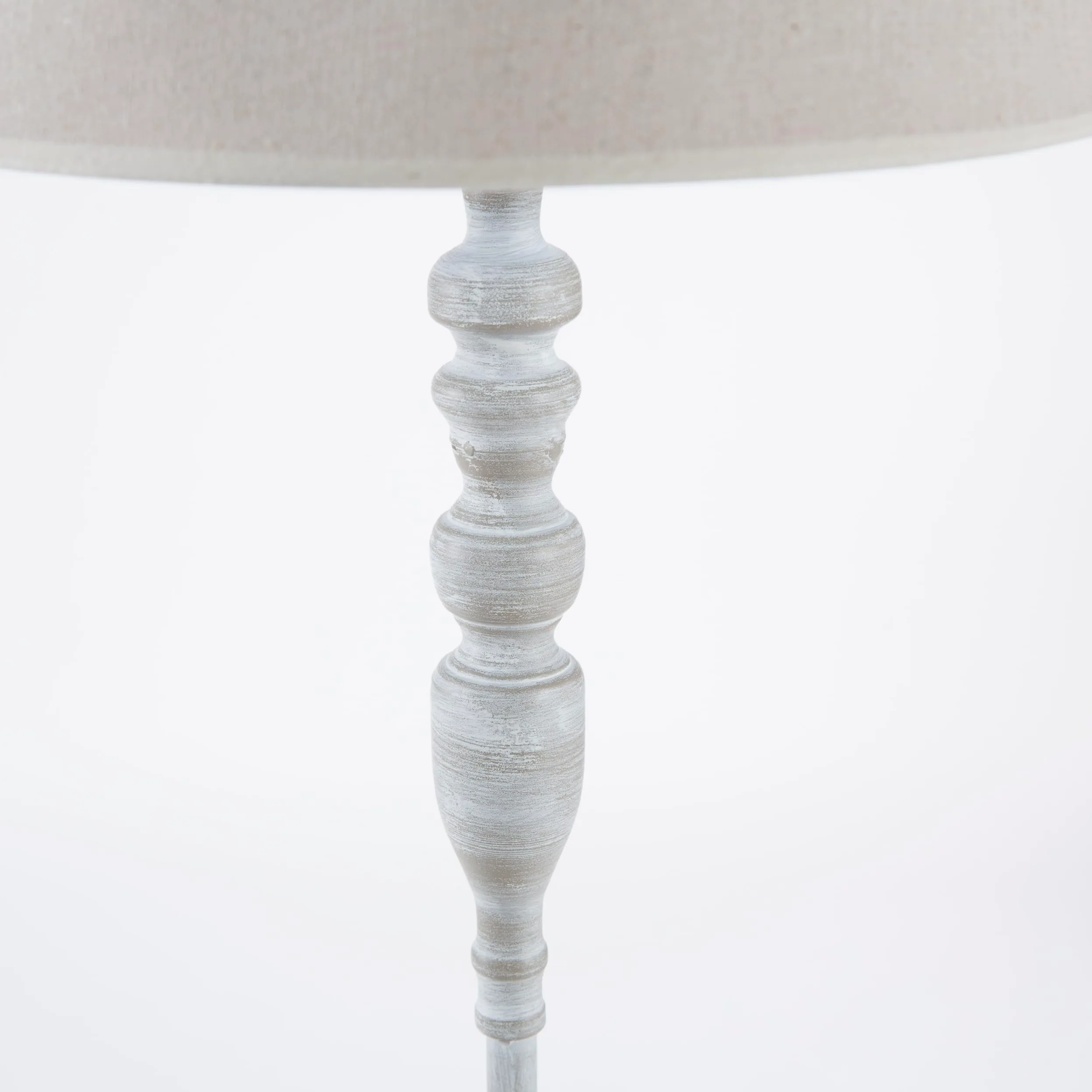 DiKasa Lampada da Terra Classica con Paralume in Tessuto Beige e Base in Metallo Grigio, Design Elegante e Minimal per Soggiorno Camera da Letto e Angolo Lettura 38x154 cm
