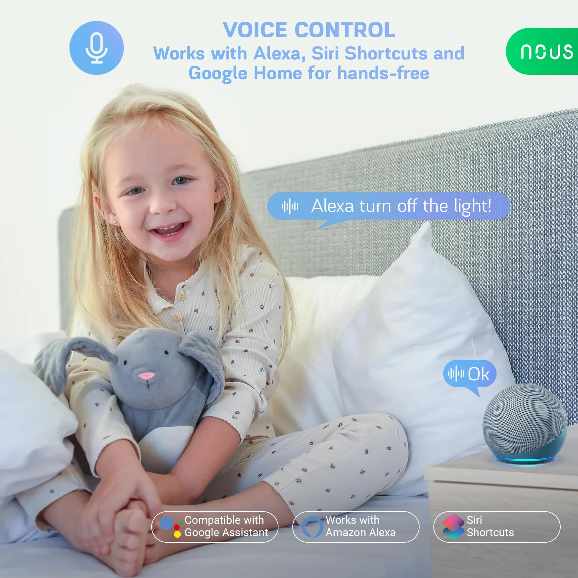 NOUS Lampadina LED Intelligente P8Z ZigBee 3.0 GU10 RGB, 3 Pack, 420Lm, 4,9W, 16 Milioni di Colori, Bianco Regolabile da 2700K A 6500K, Compatibile con Alexa e Google Home, Richiede un Hub ZigBee