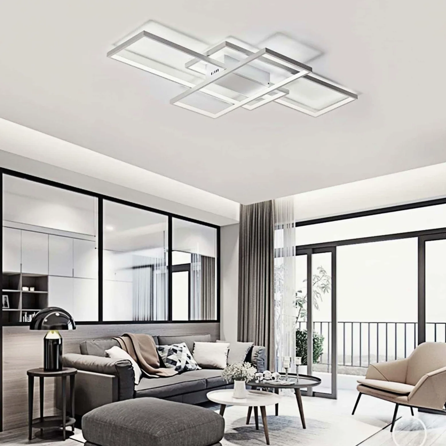 Plafoniera LED Soffitto Moderna Dimmerabile, Lampada da Salotto e Camera da Letto, Luce da Soffitto LED per Cucina, Ufficio e Soggiorno Decorativo
