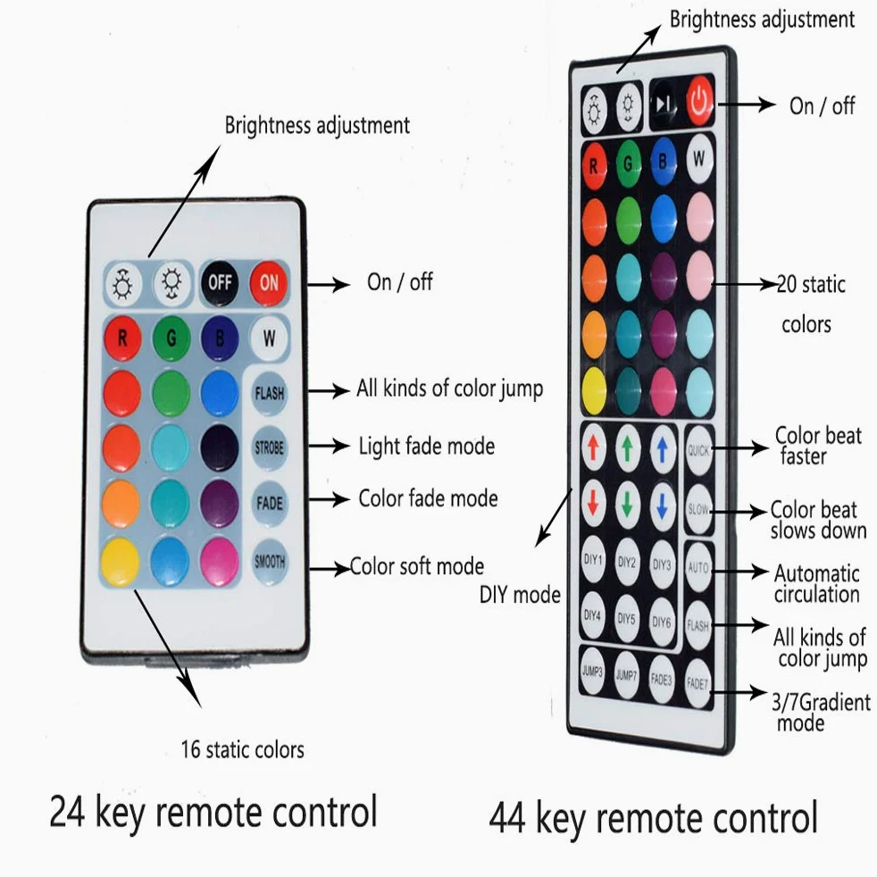 Striscia LED 5M, Luci Led Colorate Smart Phone Strisce LED Compatibile RGB SMD 5050 Musica Sync LED Strip Controllo App E 24/44 Tasti Telecomando RF Per Casa Cucina Festa TV Decorazione,44key,10M