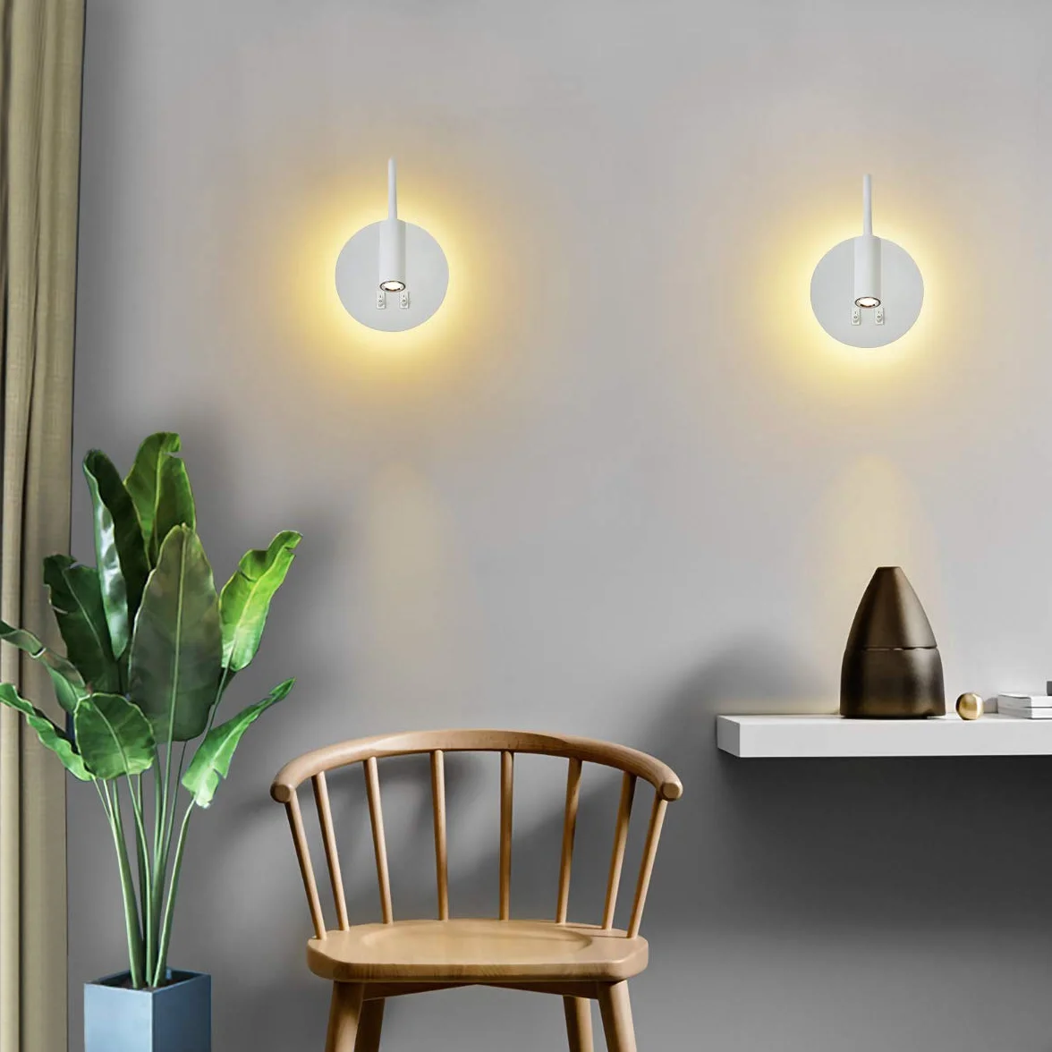 Budbuddy 3+8W LED Lampada da lettura luce di lettura nero Lampada da comodino per la lettura a letto, flessibile a collo di cigno flessibile, luce notturna in alluminio (Bianco/Bianco caldo)