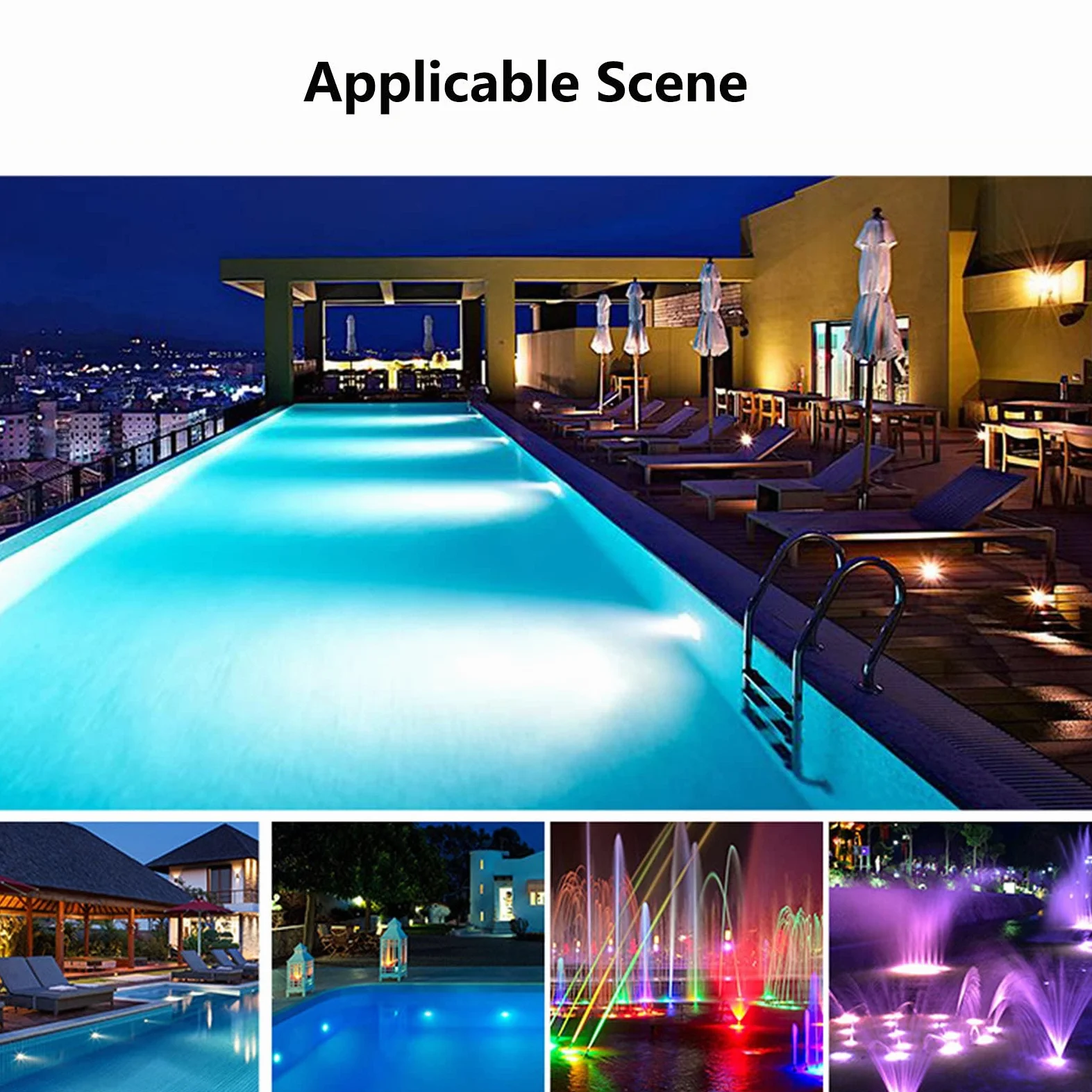 Par 56 RGBW Luce for Piscina con Controllo, AC 12V IP68 Materiale in Acciaio Inossidabile Luce Subacquea (25w)