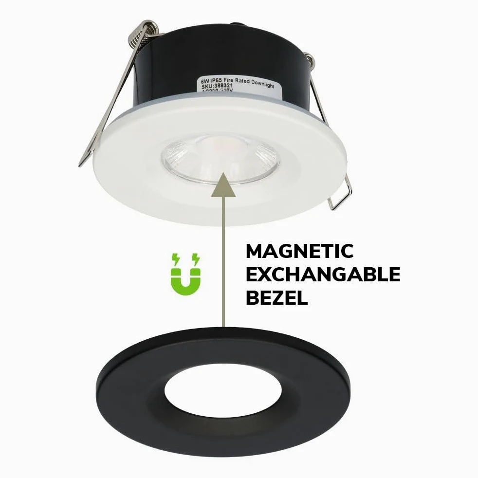 HOFTRONIC - 6 faretti LED Venezia piatti 45 mm nero 230 V – Impermeabile IP65 – 6 W 650 lumen – 2700 K extra bianco caldo – faretti dimmerabili per bagno, esterni, cucina, soggiorno
