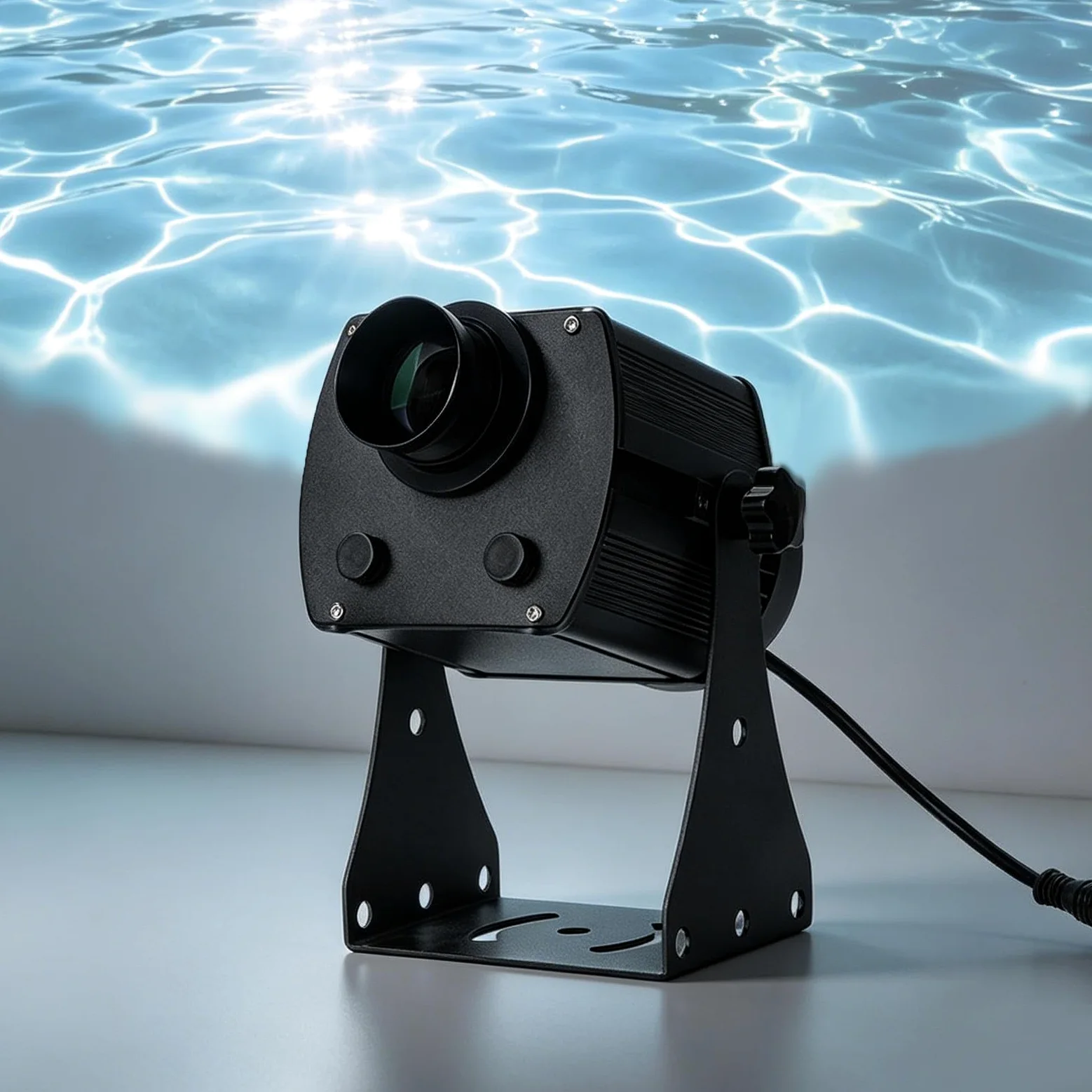 Proiettore Luminoso da Esterno (Ondulazioni dell'Acqua), Resistente alle Intemperie — Ideale per Halloween, Natale, Feste, Giardini, Cortili (Uso Interno Ed Esterno) Monochrome-200W
