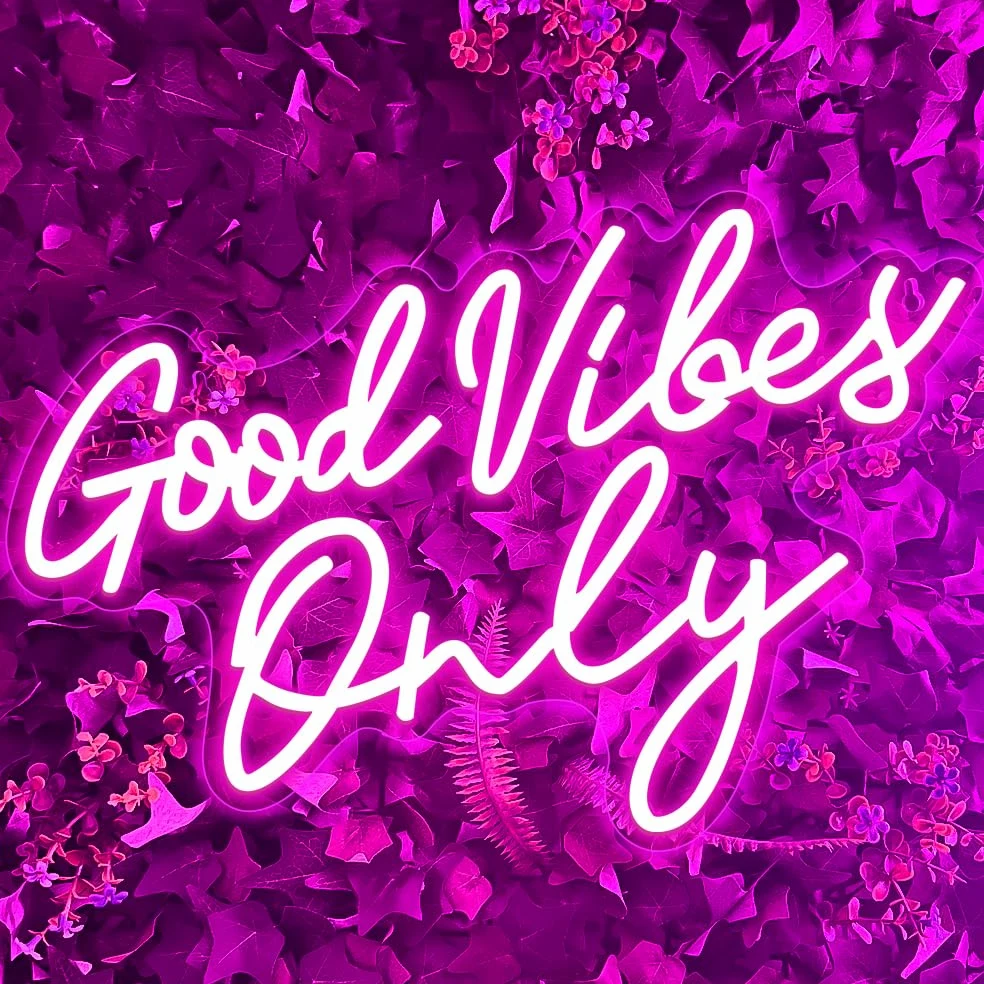 Good Vibes Only Neon Signe, Good Vibes Neon Signe Per La Décoration Murale, Belle Rose Neons Logo Per La Décoration De Chambre De Fille, FêTe, Anniversario, Matrimonio, Salone Centro Commerciale