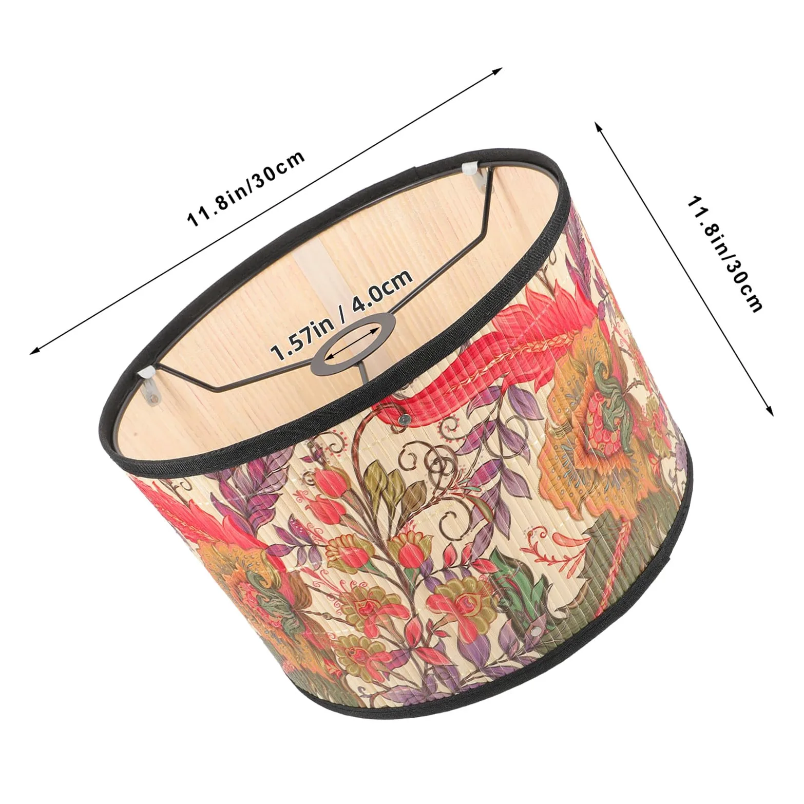 Paralume Struttura Stabile Motivo Floreale in Bambù per Lampada da Tavolo Design Elegante e Adatto a Portalampade E27 per Soggiorno o Camera da Letto