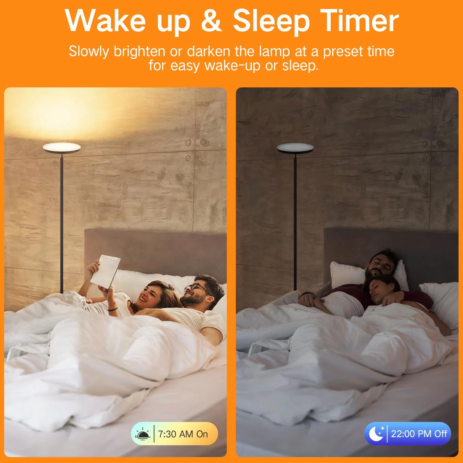 OUTON Smart LED Lampada da terra, 30W / 3000LM Lampada Luminosa Dimmerabile Compatibile con Alexa Google Home, WiFi Remote, Lampada da Terra Regolabile in Altezza per Soggiorno Camera da letto Ufficio