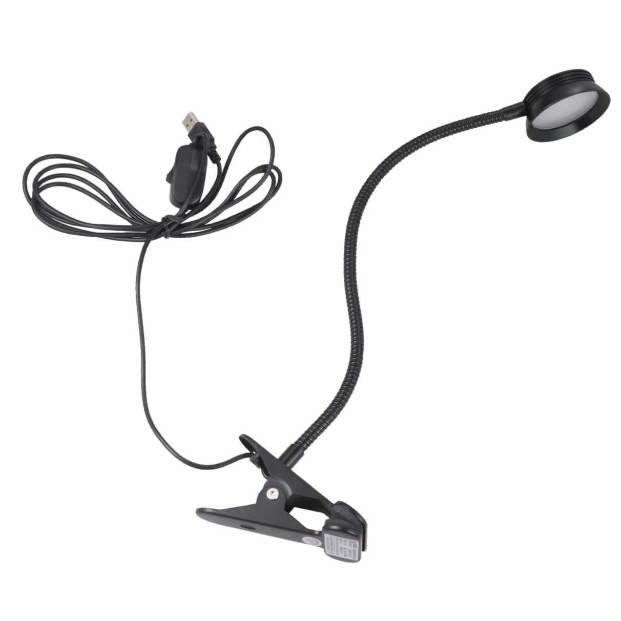 NUOBESTY Lampada da Lettura LED Ricaricabile USB Clip Flessibile e Luce Ultra Luminosa, Lampada da Comodino in Metallo Nera per Leggere a Letto o Campeggio