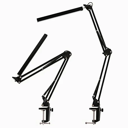 Ejoyous Lampada da Scrivania a LED con Morsetto Lampada da Scrivania con Braccio Oscillante in Metallo da Lettura USB a Braccio Lungo Pieghevole Illuminazione Morbida per la Cura degli Occhi per (#1)