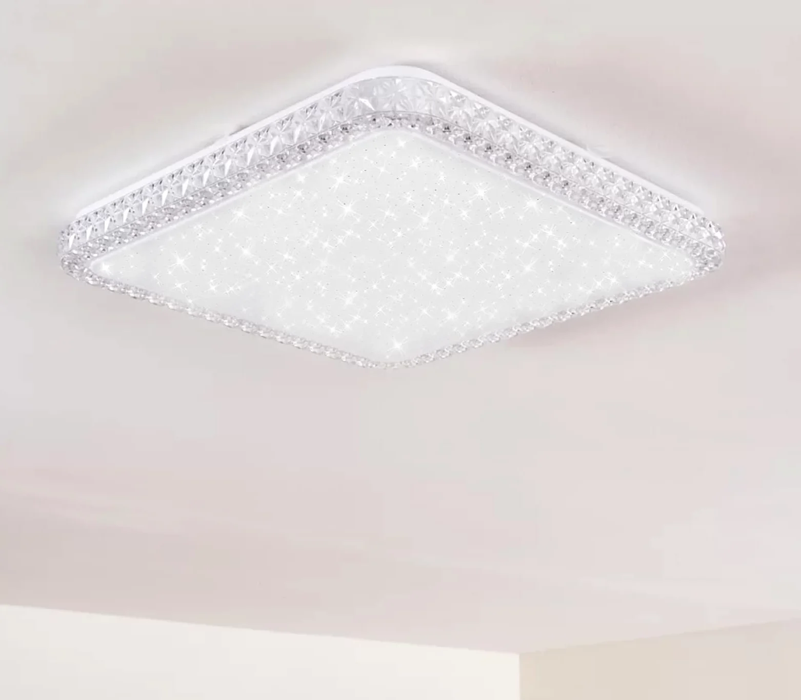 CLICLED Plafoniera LED Da Soffitto Quadrata 80W Luce Fredda Effetto Cielo Stellato 806