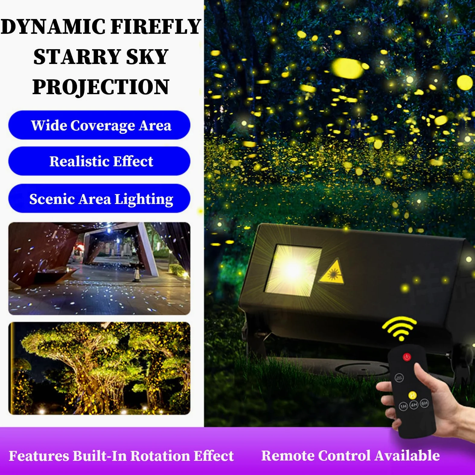 Proiettore Star Light Show con telecomando, funzione temporizzazione, impermeabile IP65, 15 W, arancione, per vacanze, feste, matrimoni, decorazioni da giardino