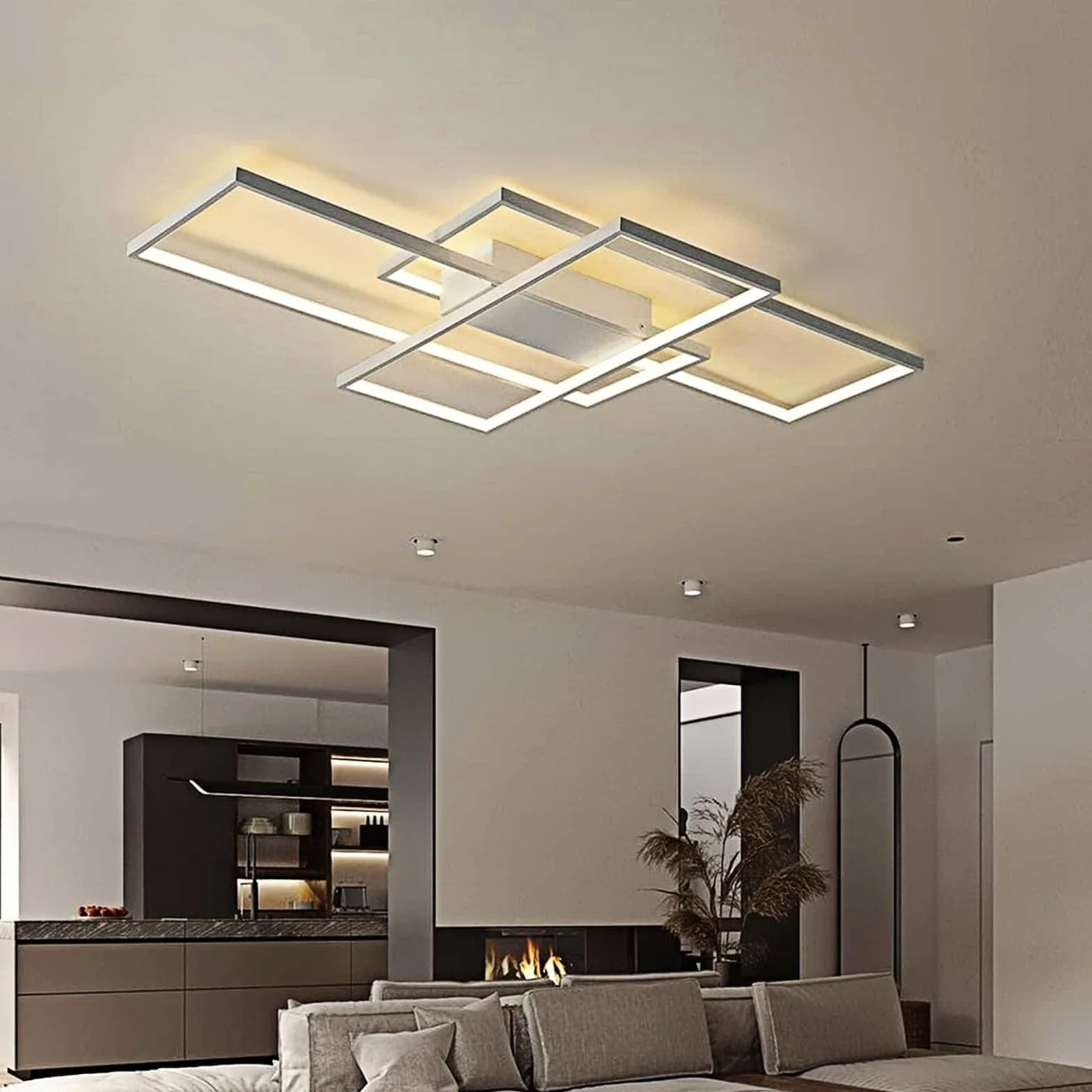 Plafoniera LED Soffitto Moderna Dimmerabile, Lampada da Salotto e Camera da Letto, Luce da Soffitto LED per Cucina, Ufficio e Soggiorno Decorativo