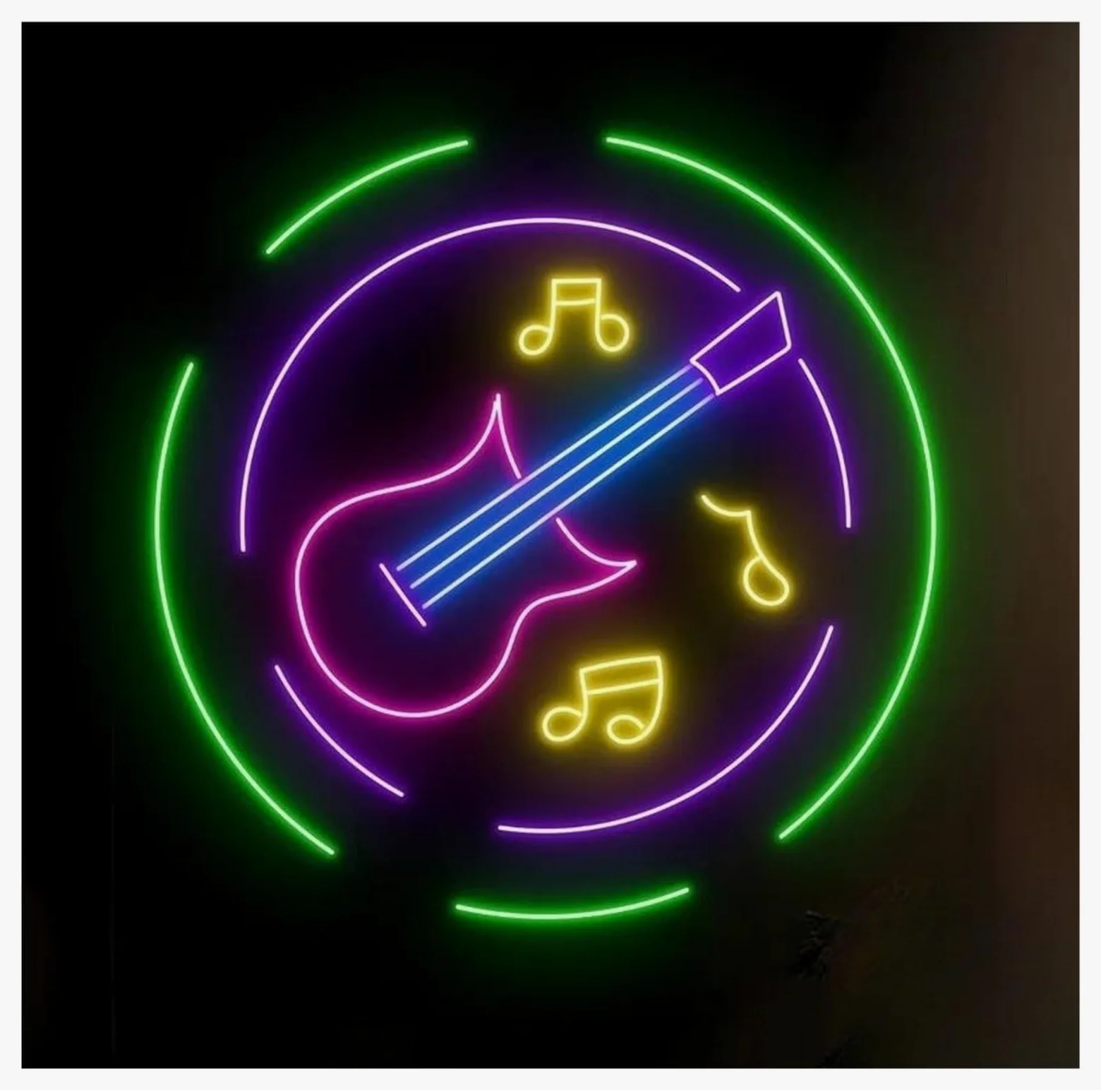 Luci al Neon Da Parete Insegna Al Neon Per Musica Per Chitarra Per Esibizioni Musicali Decorazioni Per Negozio Di Chitarre, Studio Musicale, Lampade Decorative Da Parete,45cm