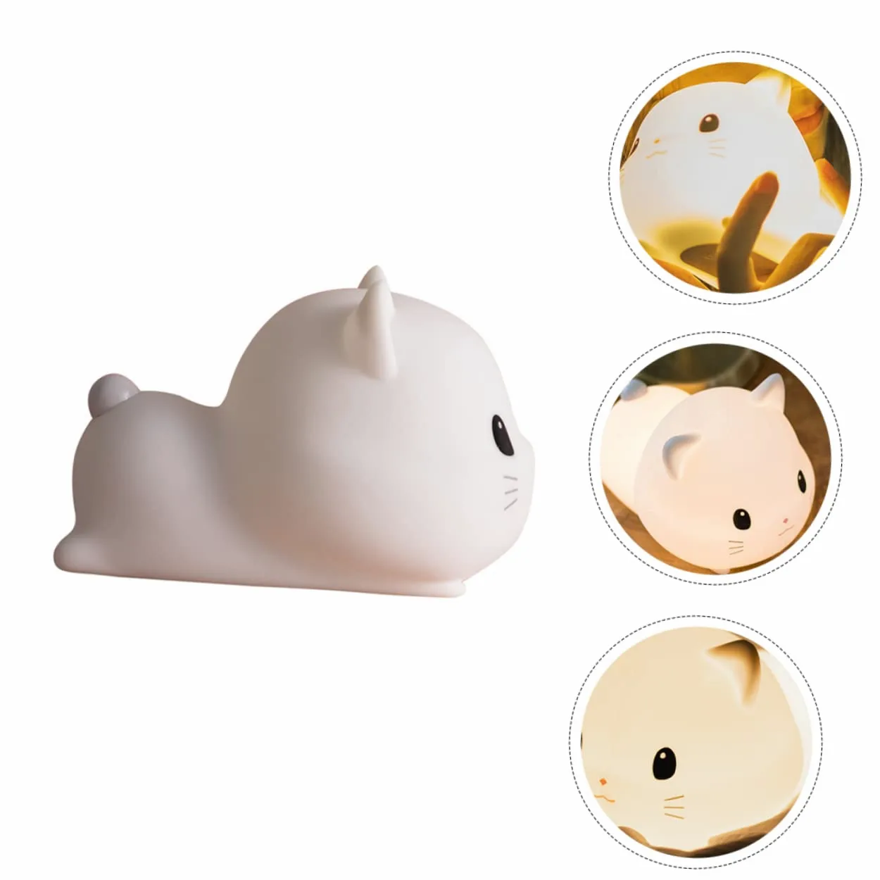 Veemoon 1pezzi Lampada da Notte Forma di Gatto Decorativa USB Luce Notturna per Stanza Design Ergonomico e Resistente