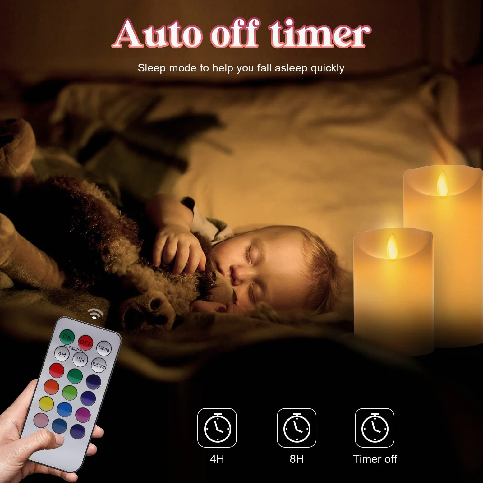 Candele LED Senza Fiamma, Bianco Caldo Multicolor Real Wax Pilastro Luce Candela Ricaricabili USB, con Telecomando e Timer, Lampada Candela per Natale Feste Decorazione Casa Matrimonio