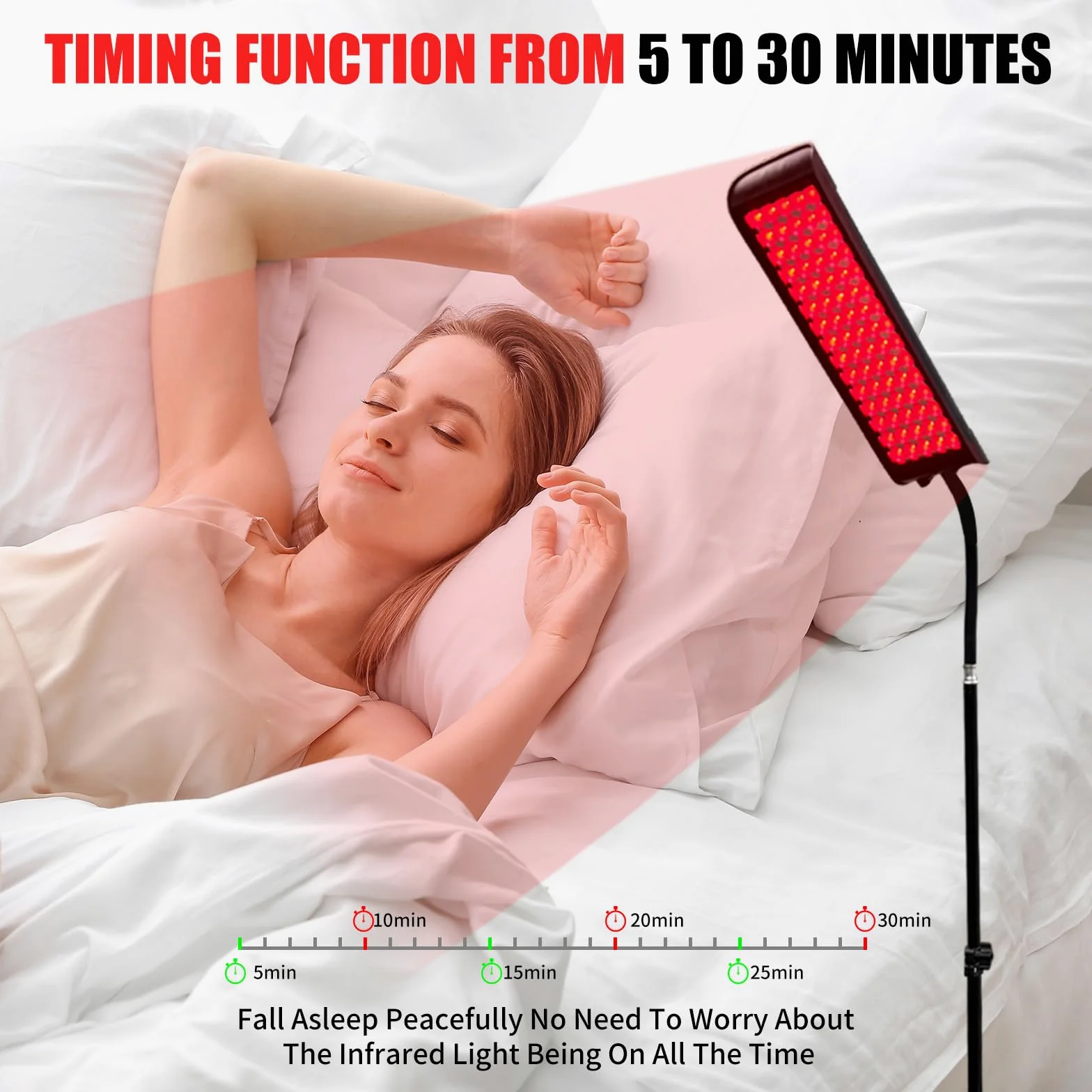 Lampada a luce rossa per corpo, lampade a luce infrarossa con supporto, 660 nm rosso e 850 nm vicino all'infrarosso dispositivo a luce rossa per tutto il corpo