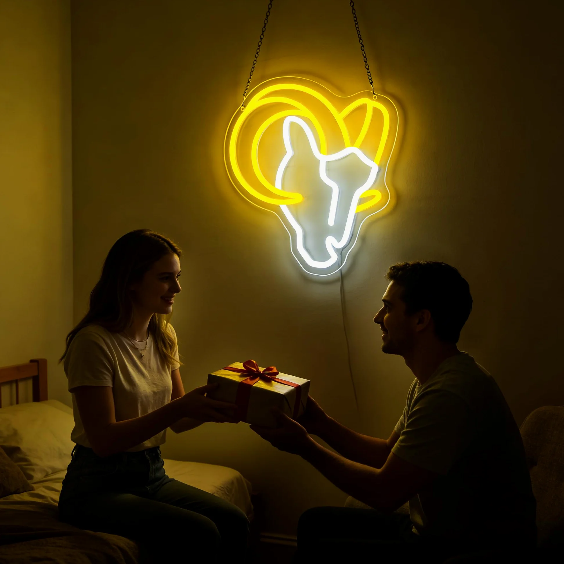 Insegna al neon per decorazione da parete con logo della squadra, luce al neon per uomo, luce LED dimmerabile, per sala giochi, sport, bar, camera da letto, fan del calcio, regali di compleanno