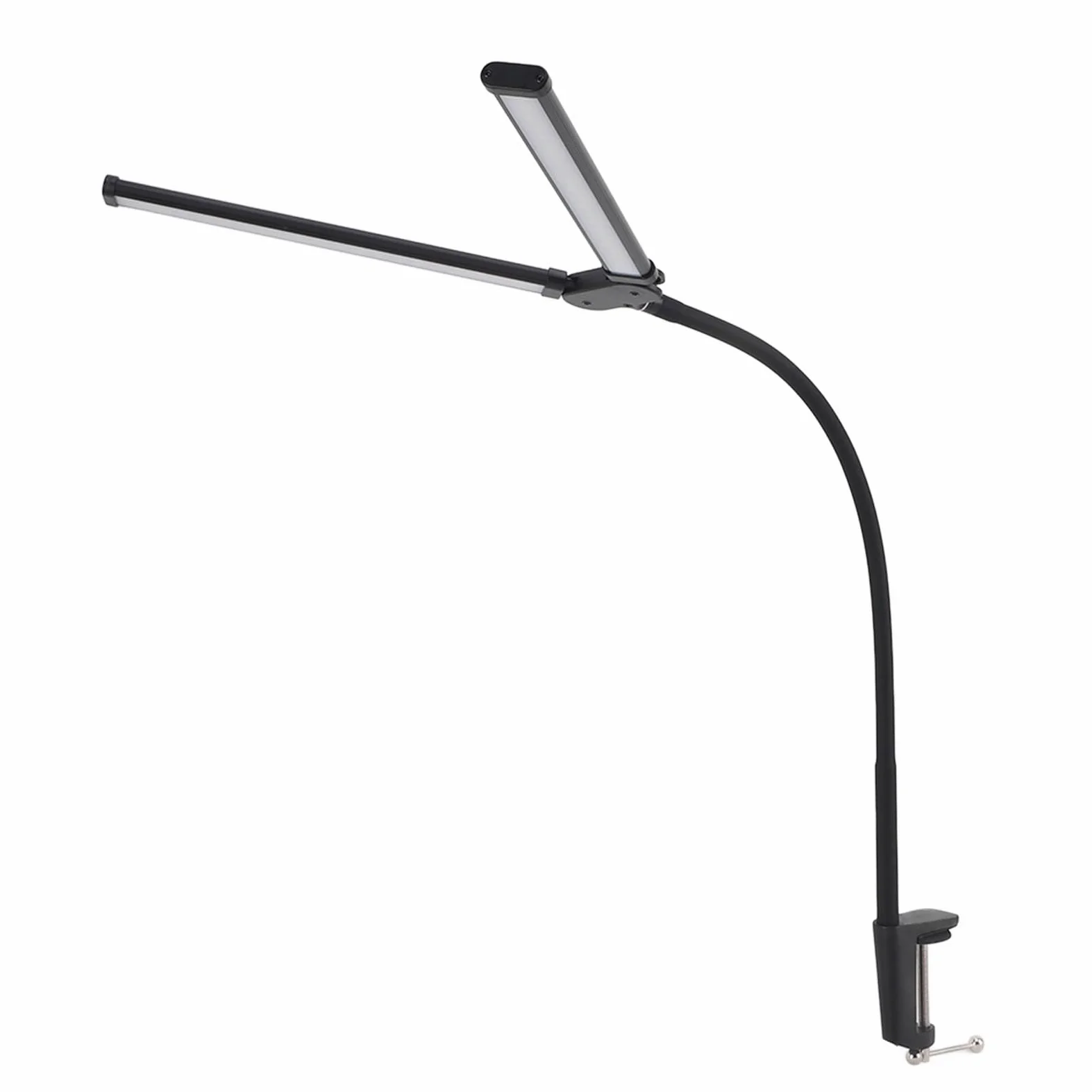 Lampada da Scrivania a LED a Doppia Testa Illuminazione da Scrivania Dimmerabile Continua Flessibile a Collo di Cigno per Postazioni di Lavoro per Ufficio Domestico USB 5V 10W