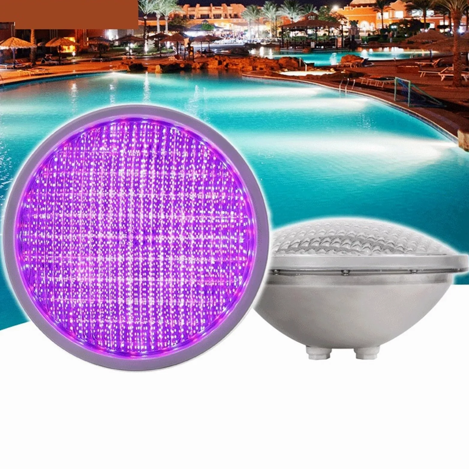 EDEDE Luci Piscina, Luci subacquee Colorate a LED Luci for Piscina Guscio in Acciaio Inossidabile Luci subacquee PAR56 Sorgente Luminosa Alternativa(Noir,PAR56H 18W)