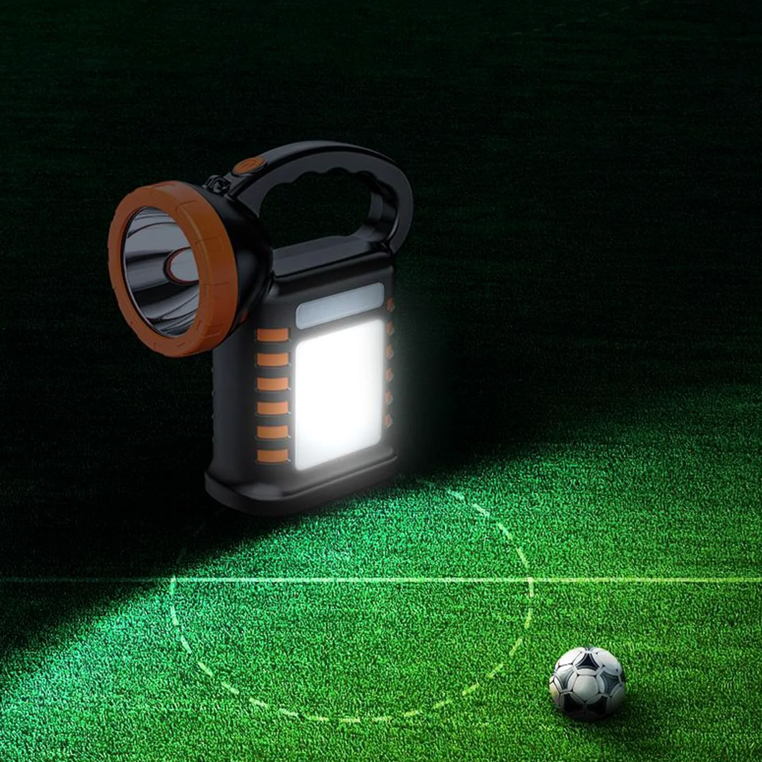 Torcia Solare Lampada Impermeabile Luminosa | Luce da lavoro LED a mano per esterni per Interni Casa Escursioni Pesca Blackout Uso Notturno