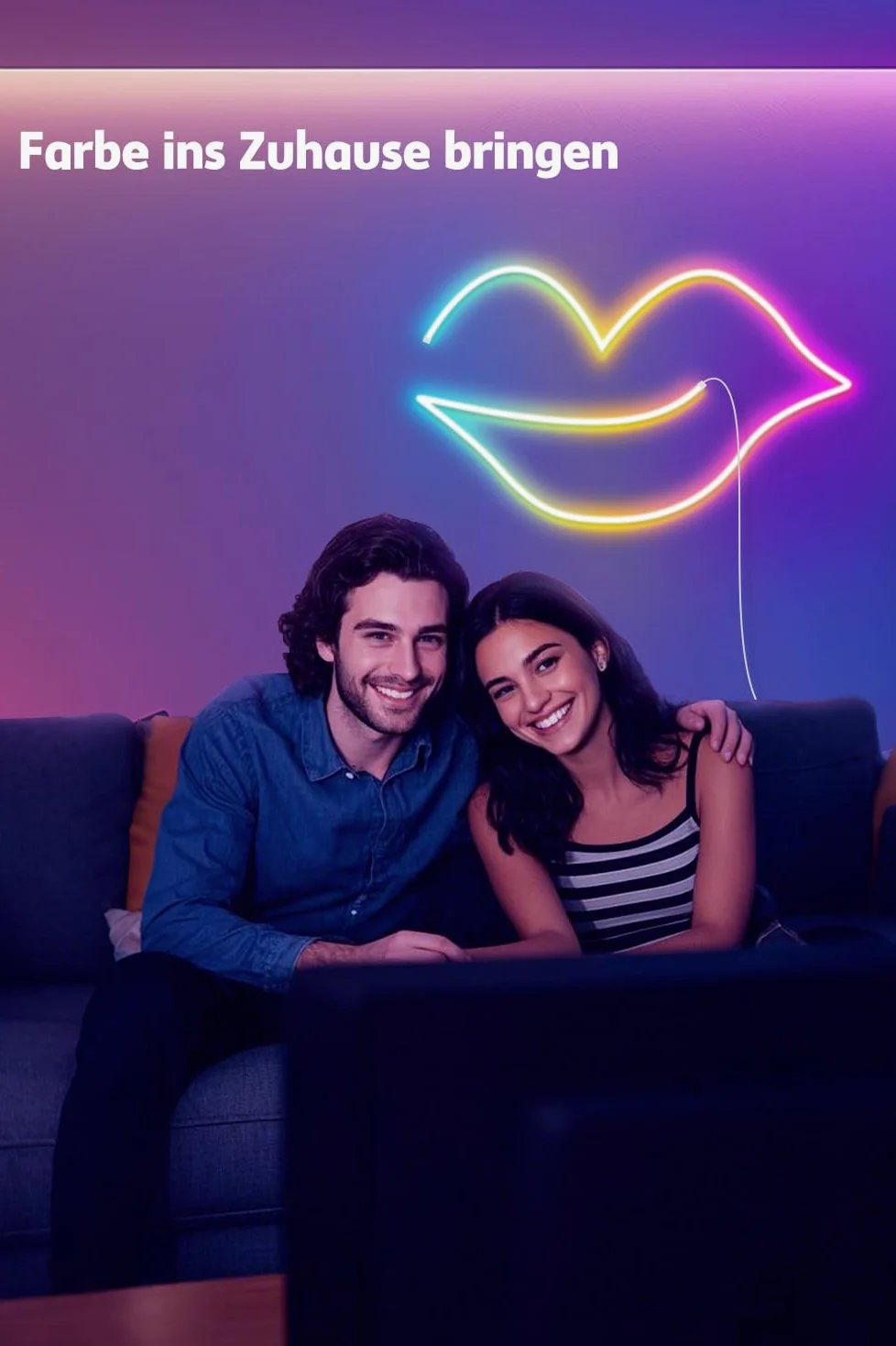 Nixtrve Striscia LED neon RGB 3 m, con controllo app, design fai da te, funziona con Alexa, controllo segmento, sincronizzazione musicale, LED neon per soggiorno, camera da letto, decorazione da