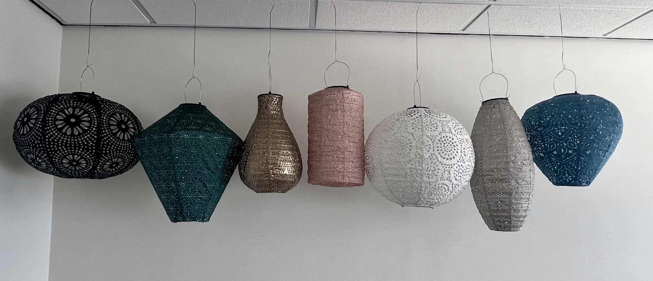 7 x Lanterne solari da giardino con motivo – Lampioni set illuminazione da esterno – Lanterna marocchina orientale - LED solari giardino, terrazzo e balcone – Illuminazione decorativa