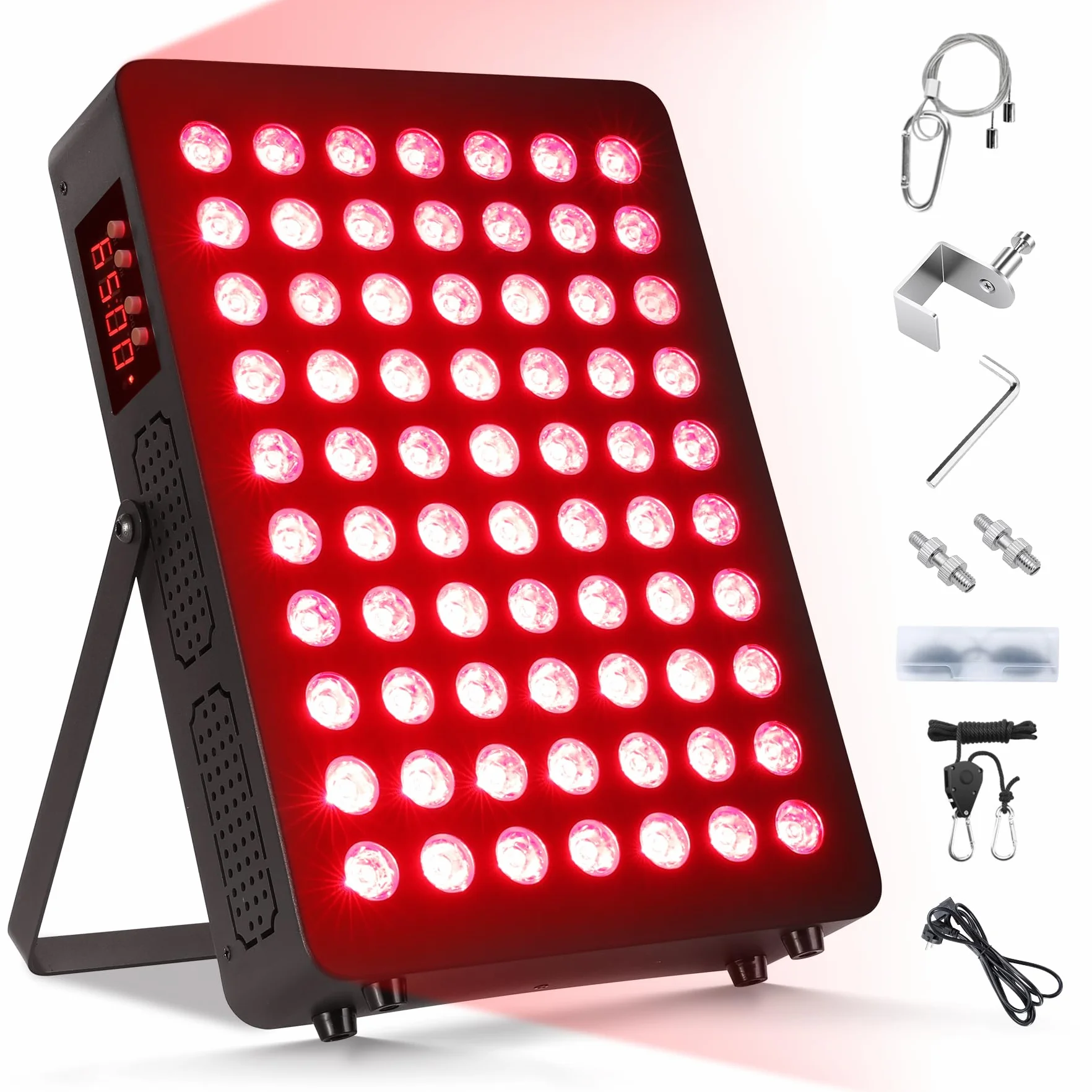 Red Light Therapy, Lampada Infrarossa 660nm & 850nm, Luce Rossa 120W Doppio Chip 70 LED, con Timer e Supporto Regolabile, Luce Rossa Terapia per Migliorare la Pelle, Alleviare il Dolore