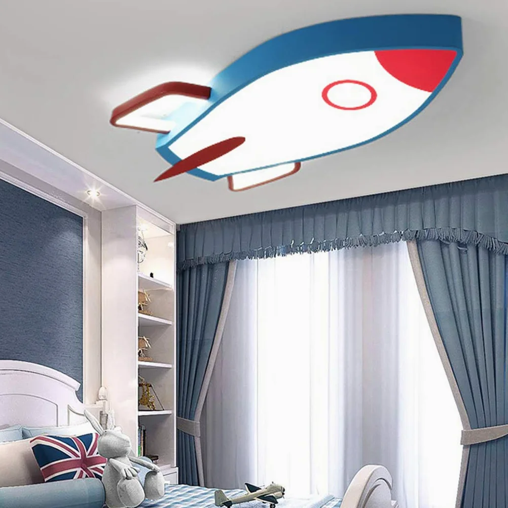 Plafoniera A LED per Camerette Plafoniere Razzo Lampadario Moderno Paralume Acrilico Luci Creative per Bambini Dimmerabili Telecomando Bambini Ragazzi Soggiorno Illuminazione Camera da Letto