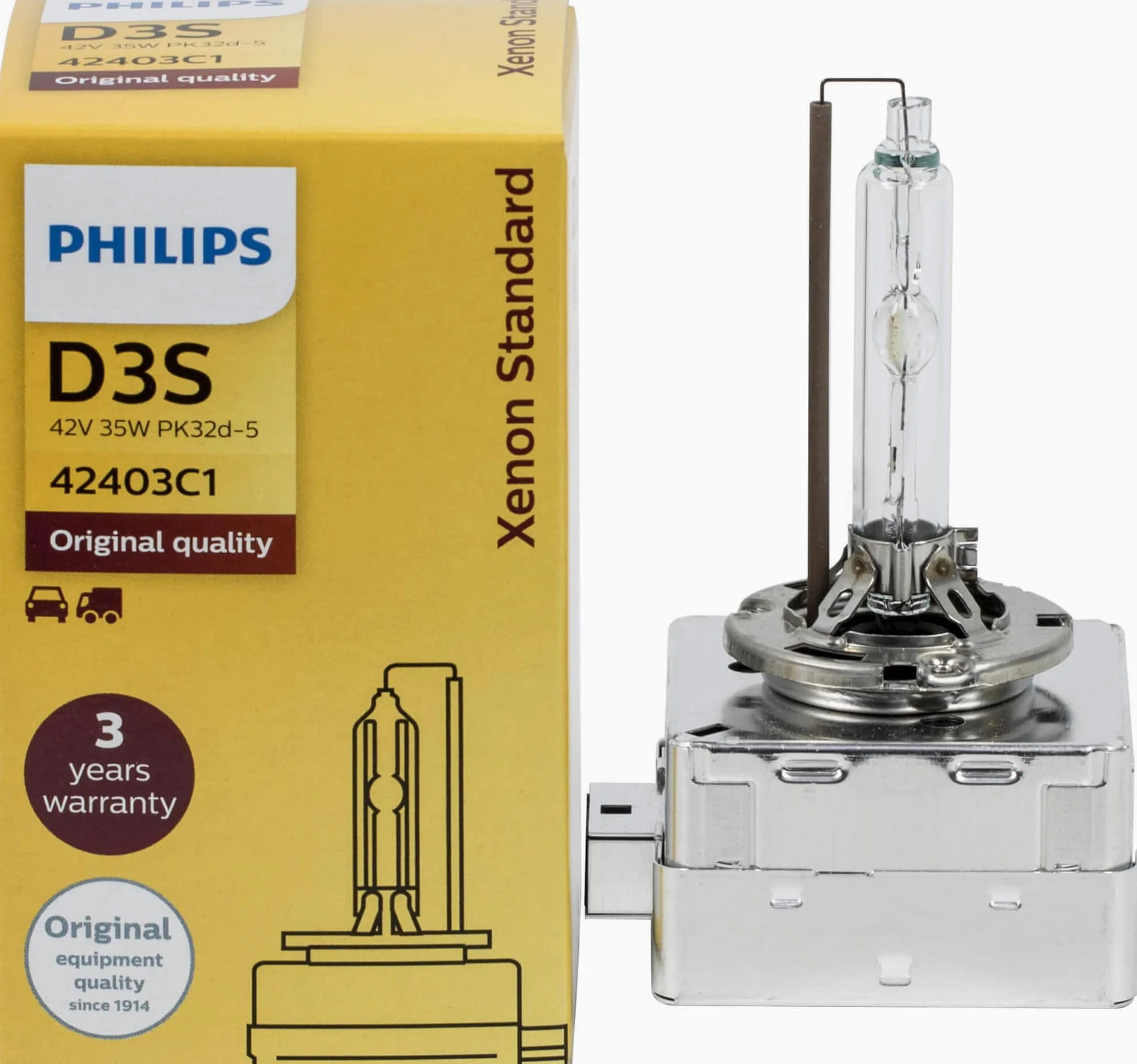 Philips D3S Lampada Xenon 42302 Xenstart Standard Originale per macchine Lampadina per Fari allo Lampada per proiettori allo Xeno