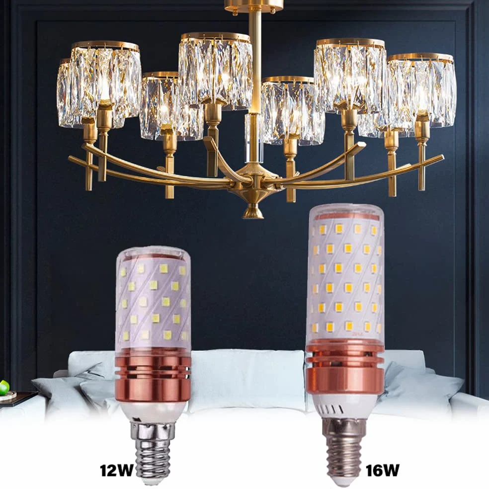 Confezione da 10 lampadine, lampadina LED a mais da 16 W (equivalente a 160 W), non stroboscopica, non dimmerabile CA 100 V-240 V, presa E14 a corrente costante, casa/commerciale Tricolor Dimming E14