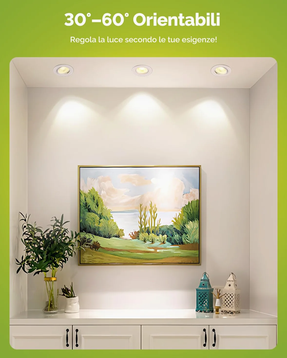 Fondiiz Faretti Led da Incasso per Cartongesso Luce Naturale 4000K, 5W 480LM Luci da Soffitto Interno Orientabili, IP44 Faretto led incasso Ultrasottili per Bagno, Diametro Foro Ø70-80mm, Set di 12