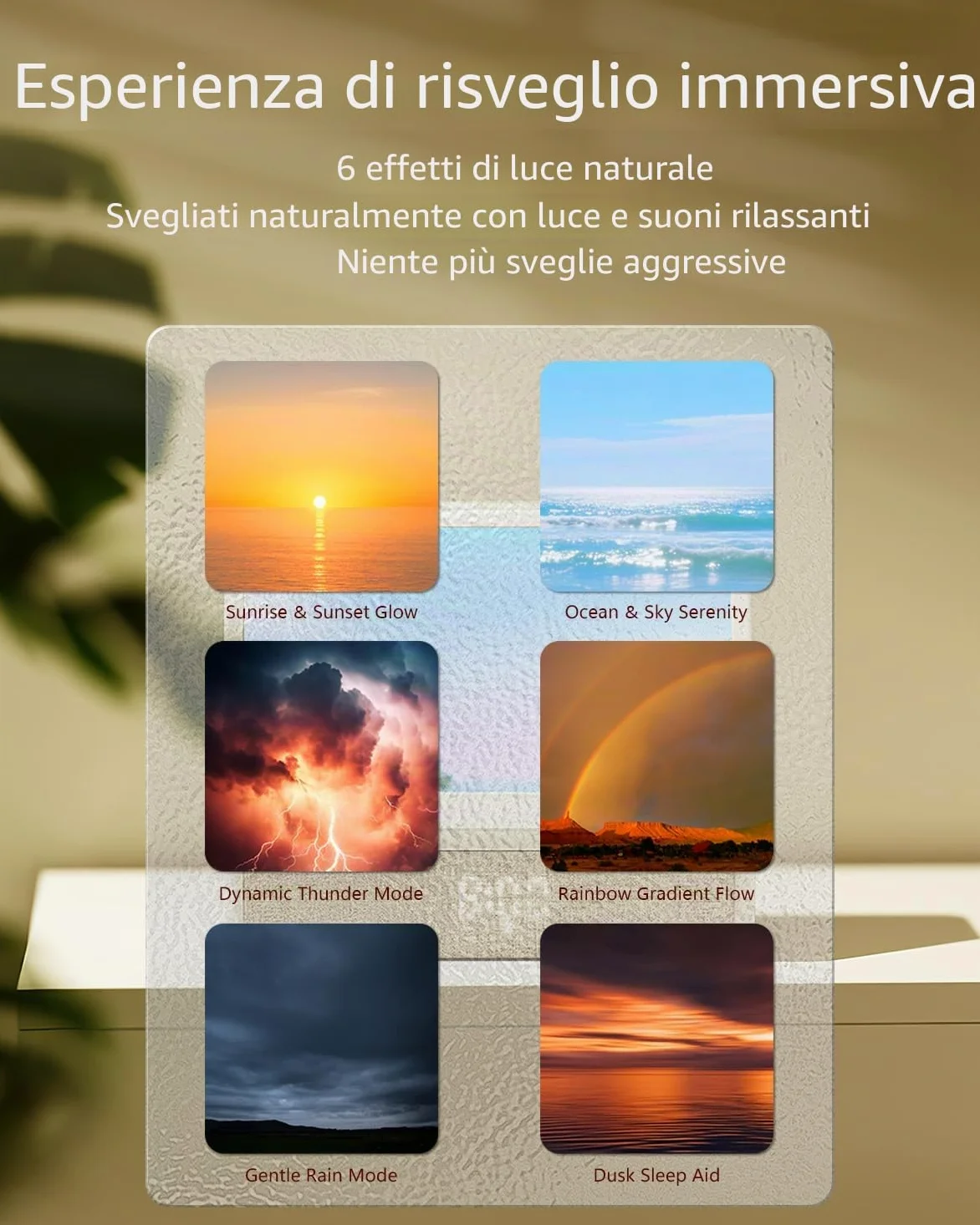 Sveglia Luce con Simulazione ,Multiple Suoni Naturali,Lampada da Notte Regolabile ,2025 Upgrade Wake-up Light,Bluetooth Speaker Lamp ,Dimmable Clock for Adults Kids [Classe di efficienza energetica G]