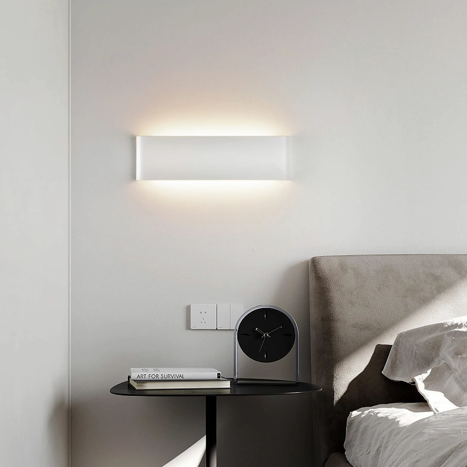 YCZM 2 Pezzi Applique da Parete Interno 18W,Lampada da Parete Interno 2160LM 31CM,Applique LED da Parete Interni 3000K Bianco Caldo,Lampada a Muro Bianco Per Soggiorno,Camera da Letto,Scale,Corridoio