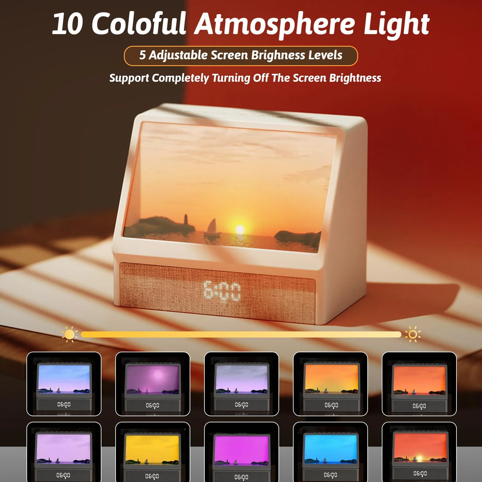 Gemmac Sveglia Simulazione D'alba con Luce suono naturale 12 Rumori Bianchi e Cassa Bluetooth Sveglia da Comodino Funzione Display l'alba per Camera da Letto, Risveglio Dolce e Luminoso per Adulti