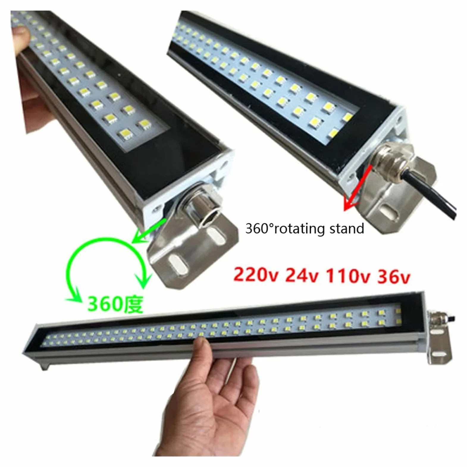 Luce for officina a LED in lega di alluminio 110V-220V 24V-36V IP65 IP67 impermeabile for tornio CNC industriale per macchine utensili da tornio(530MM,24V-36V)