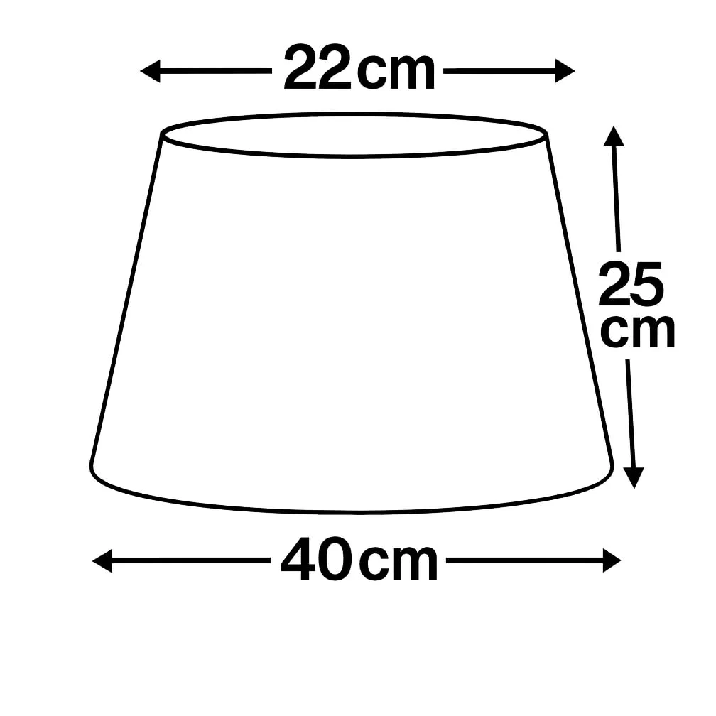 40 cm Cono Paralume, Tessuto di Cotone con PVC Bianco, Prodotto Artigianale, per Lampada da Tavolo, Piantana (Giallo)