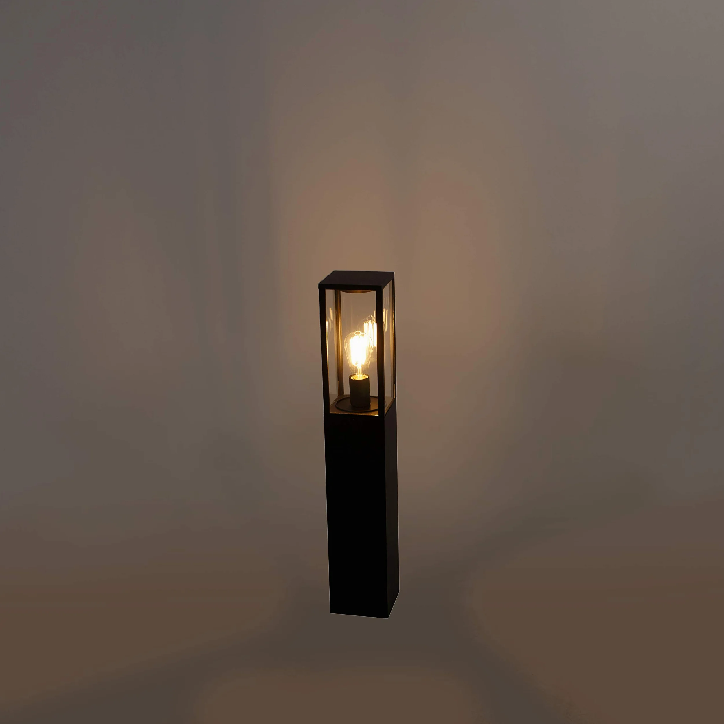 Qazqa charlois - Palo da giardino Industriale - 1 luce - L 14 cm - Nero - Design - Illuminazione esterna