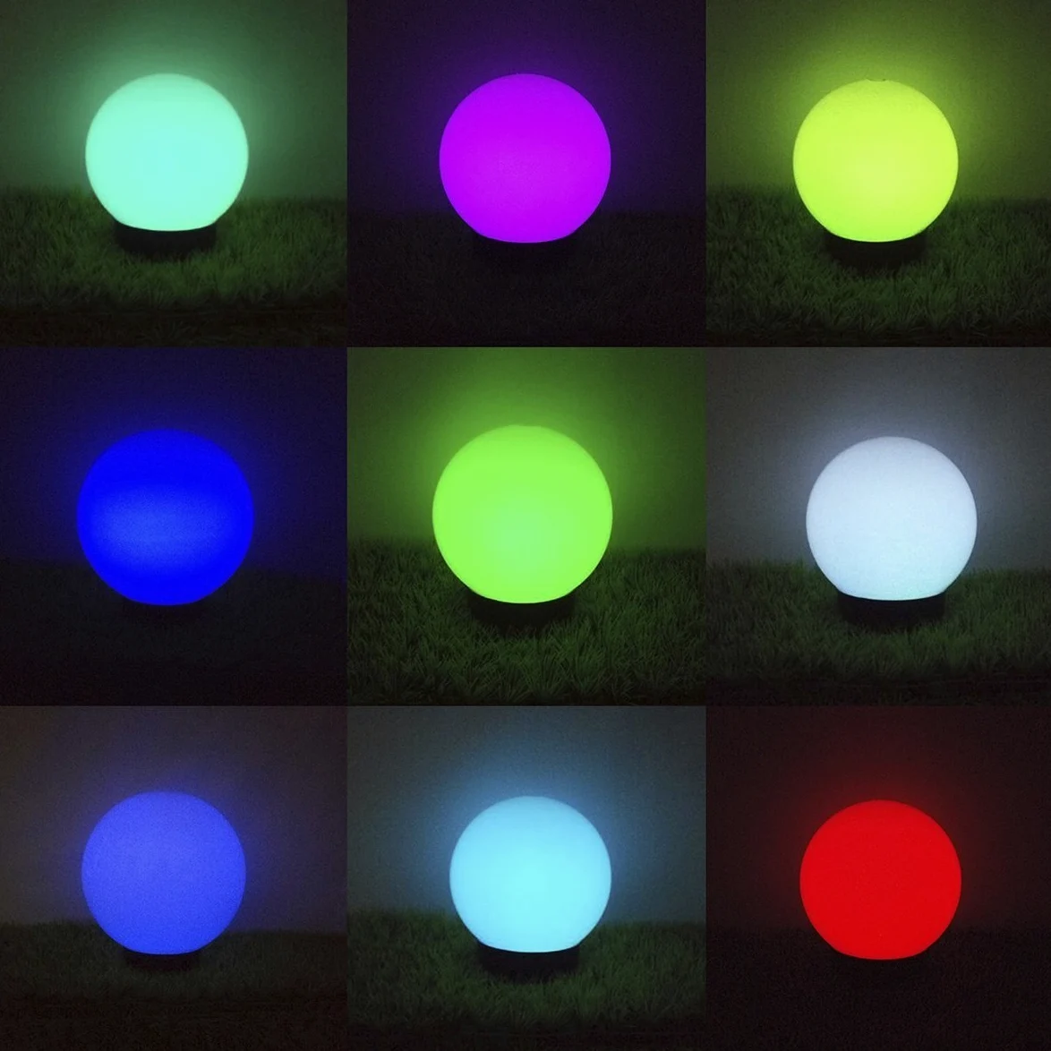 Green Blue Torce da giardino lampada solare sfera (Colore, 4 pezzi - 15cm)