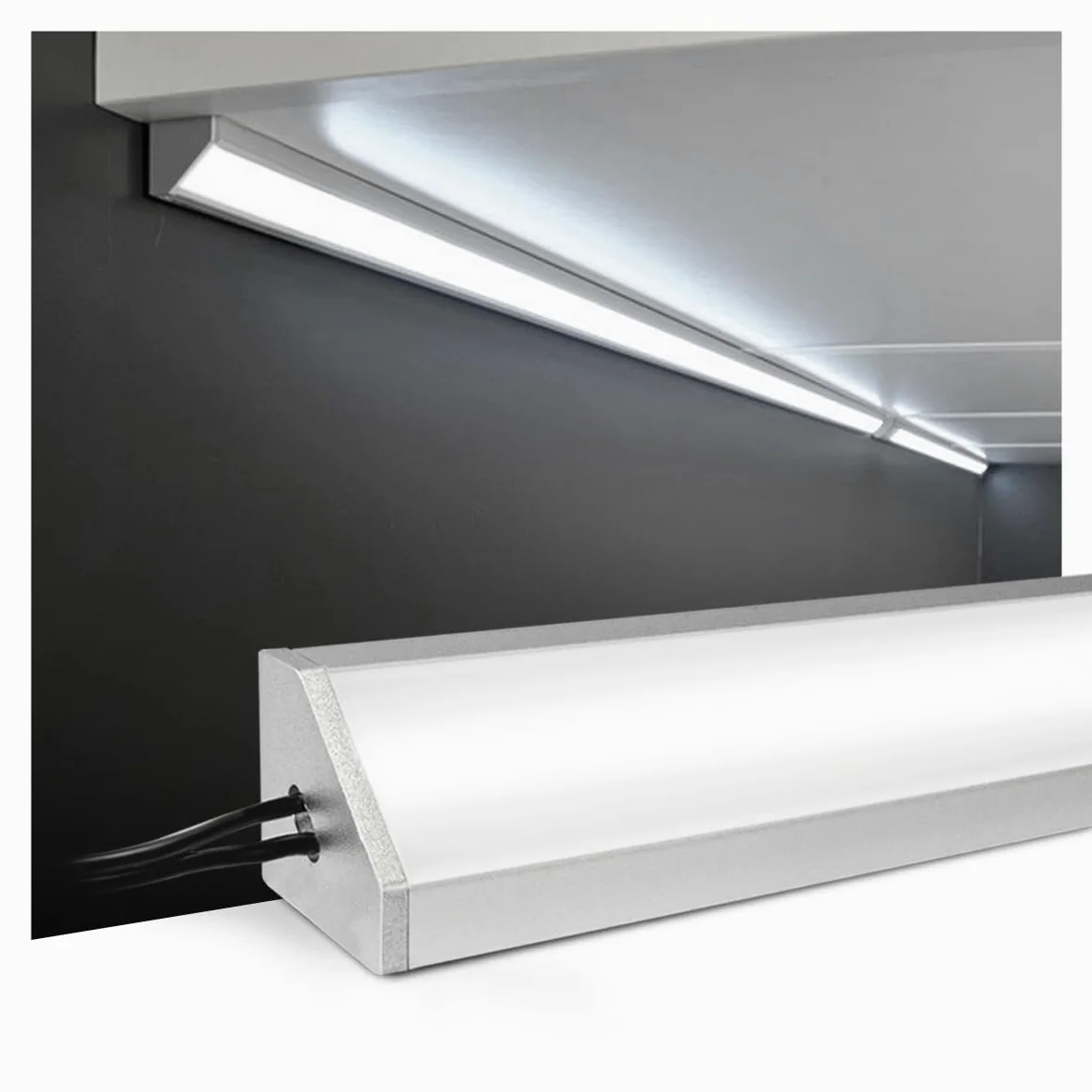 Barretta a Led Angolare con Misura Personalizzabile da 30cm a 200cm - Lampada LED per sottopensili piano cottura scrivania e piano di lavoro - Dimmerabile (180 cm, Luce Naturale 4000K)
