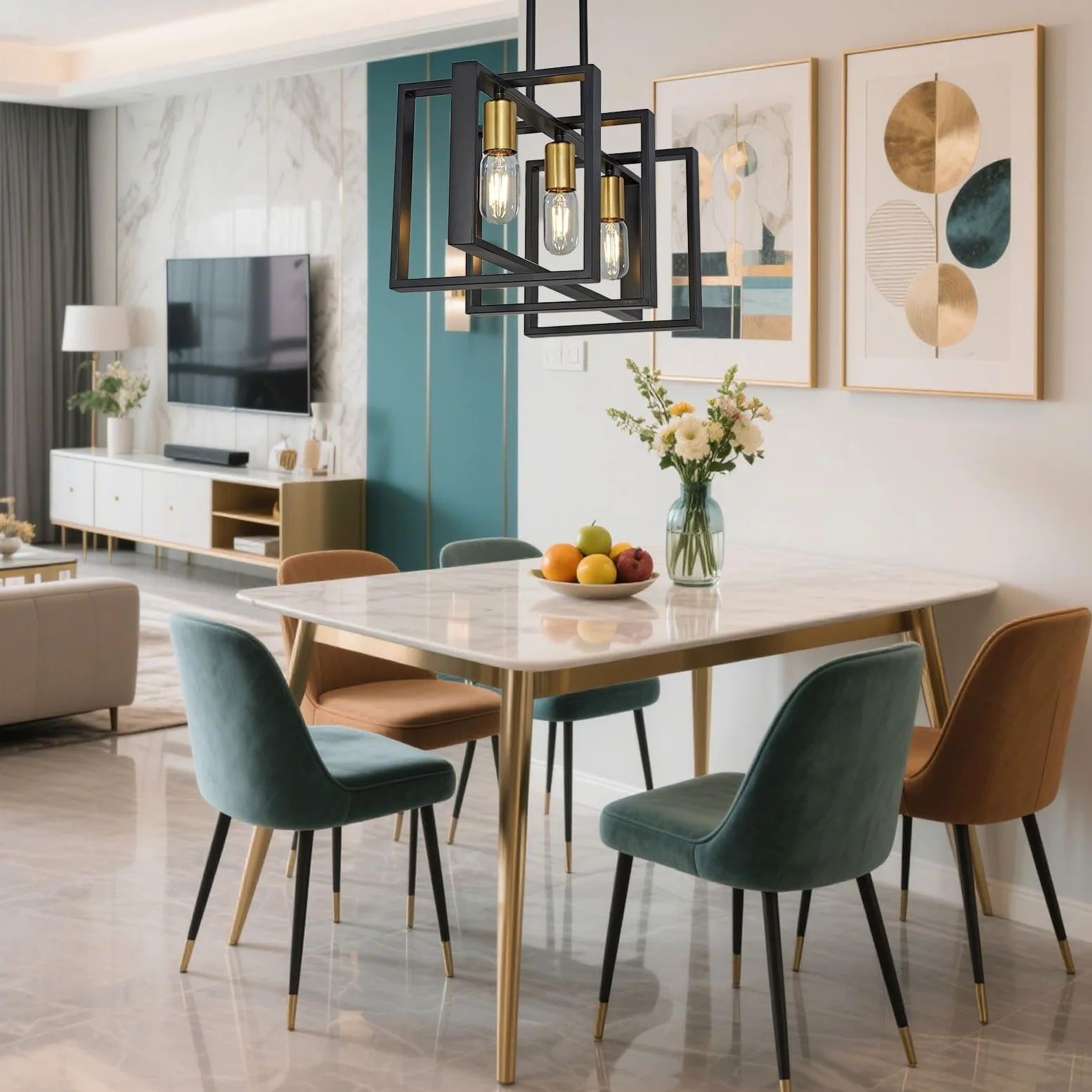 lampadari da cucina, lampadario della tavola da pranzo, lampadari da cucina per la sala da pranzo il salone, corridoio del foyer, struttura di legno. (Nero,3 luci)
